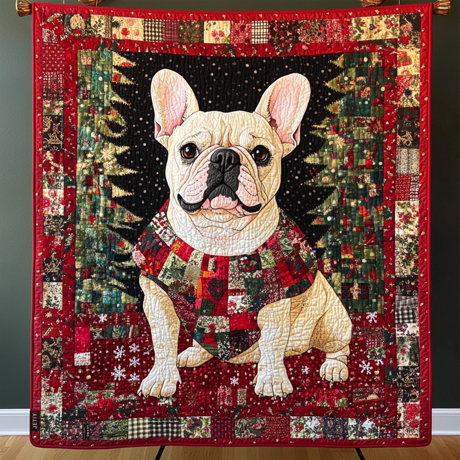 Noble Pup Patchwork Quilted Blanket NCU0PT2246