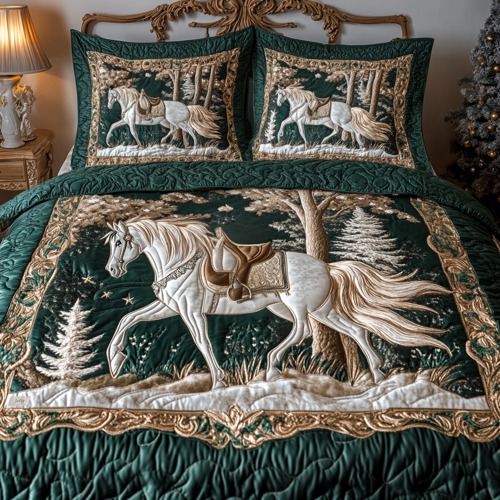 Noble Steed 3-Piece Quilted Bedding Set NCU0VH0359
