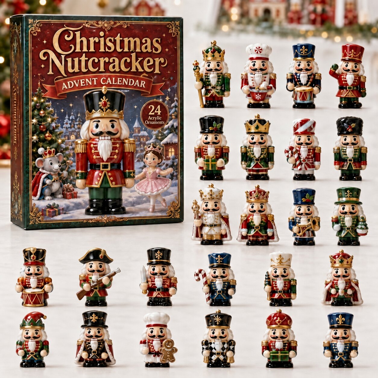 CHRISTMAS KICKOFF 40% OFF - Nutcracker Advent Calendar 2026 - 24-Day Festive Countdown, Acrylic Charms Blind Box - Gift For Festive Collectors AC0NT008