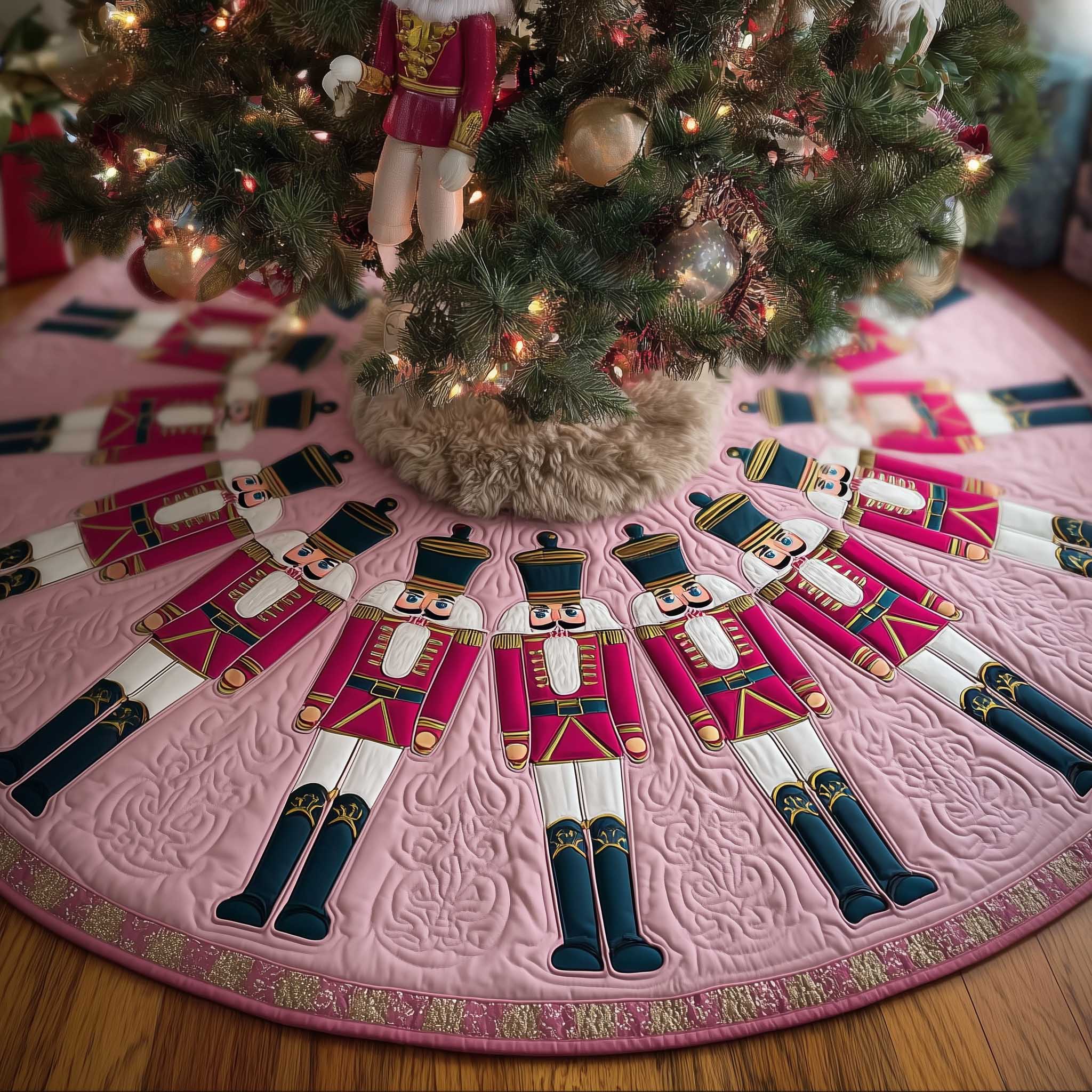 Nutcracker Parade Christmas Quilted Tree Skirt NCU0HTT119