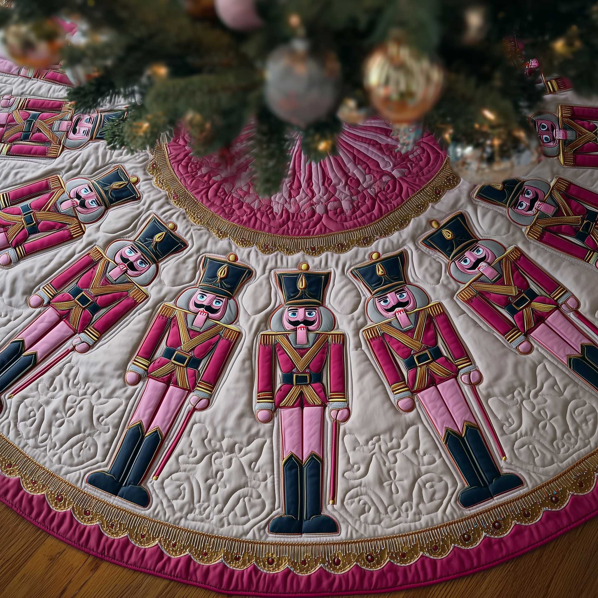 Nutcracker Wonderland Christmas Quilted Tree Skirt NCU0HTT118
