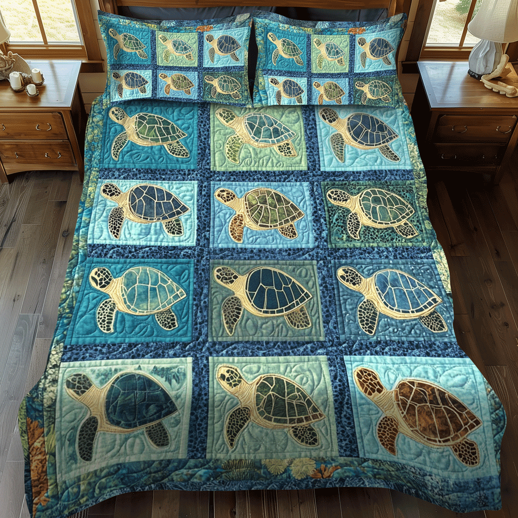 Ocean Breeze 3-Piece Quilted Bedding Set NCU0TL1482