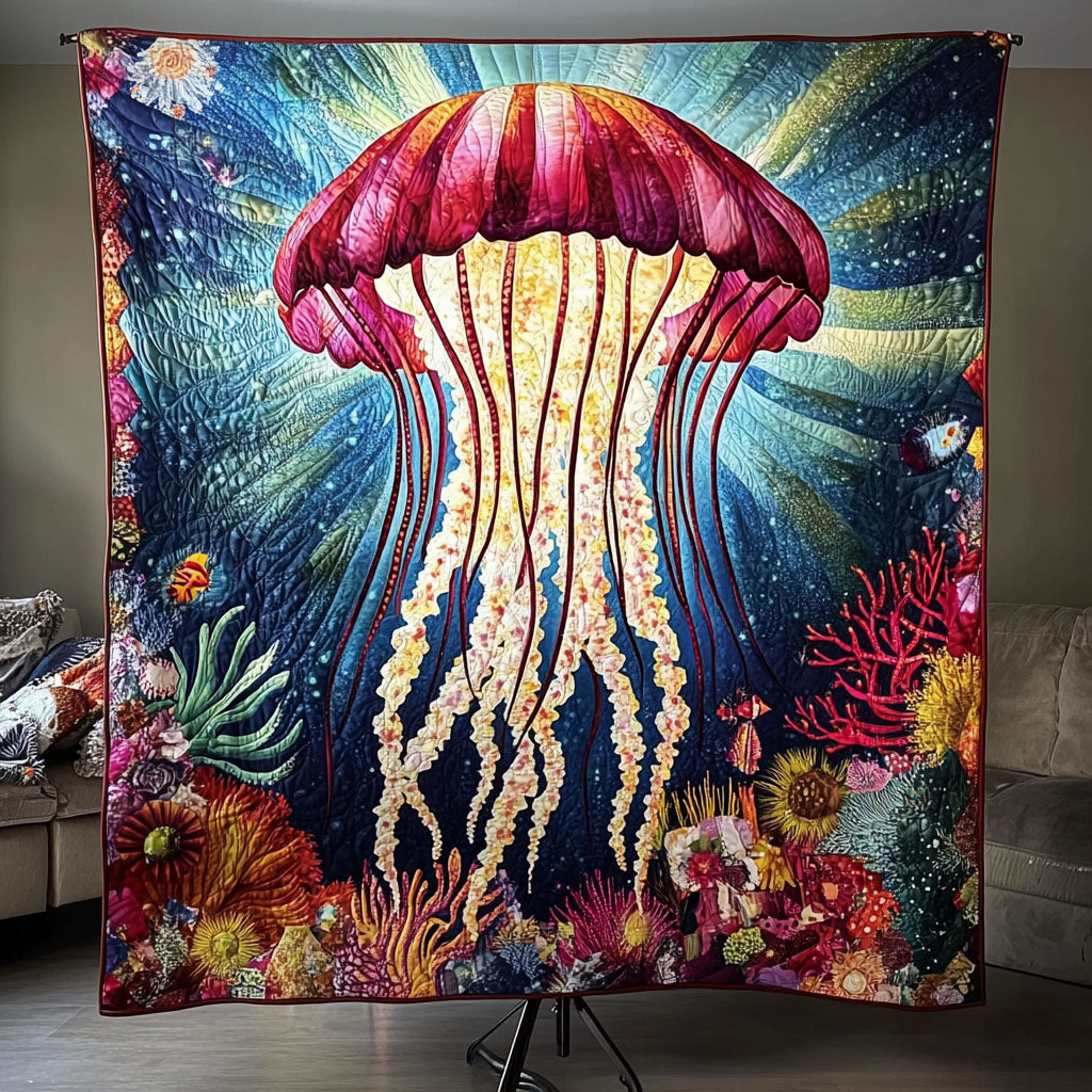 Ocean Glow Symphony Quilted Blanket NCU0PTT174