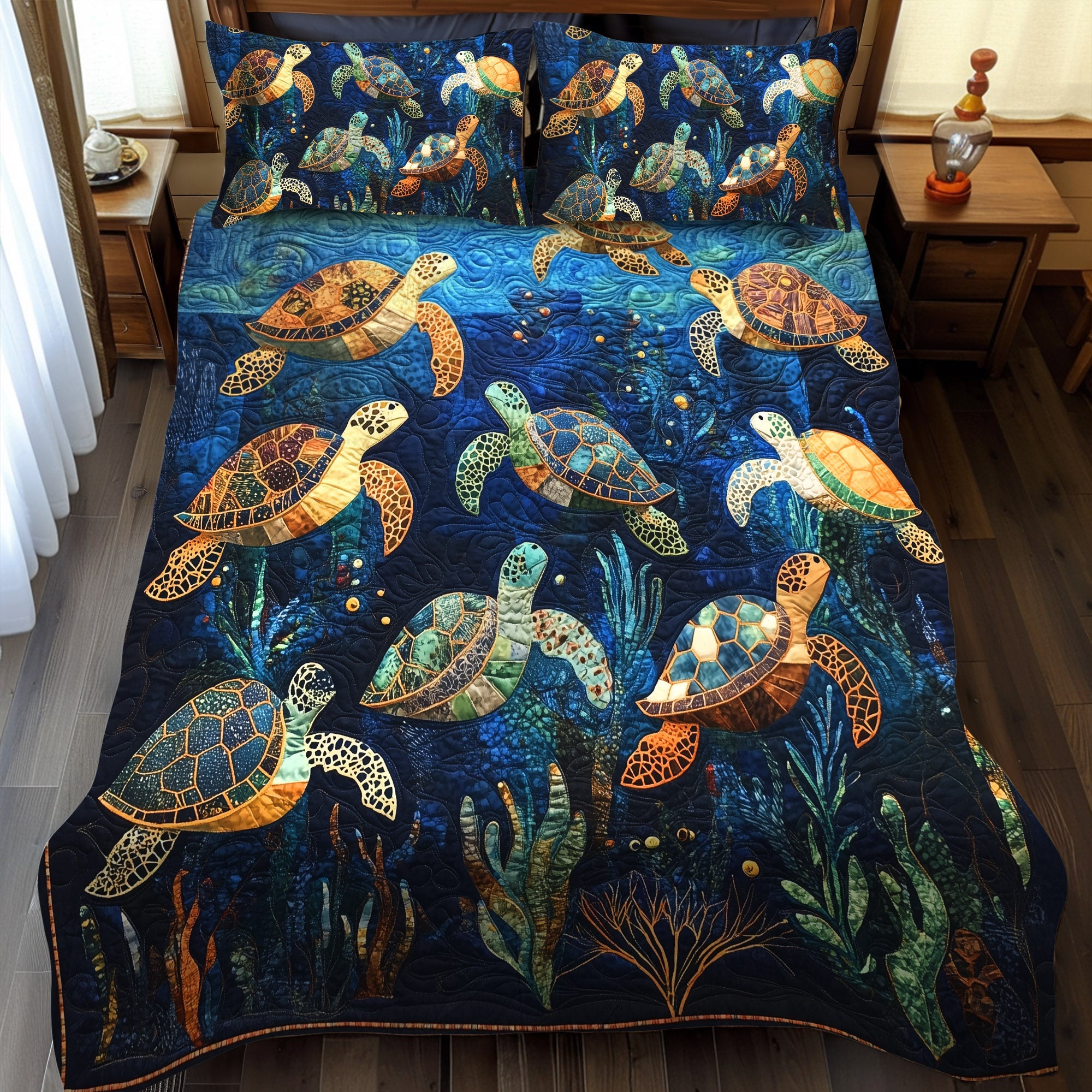 Ocean Serenade 3-Piece Quilted Bedding Set NCU0PT1853