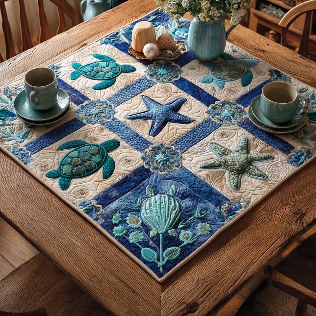 Oceanic Bliss Quilted Table Topper NCU0NTD009