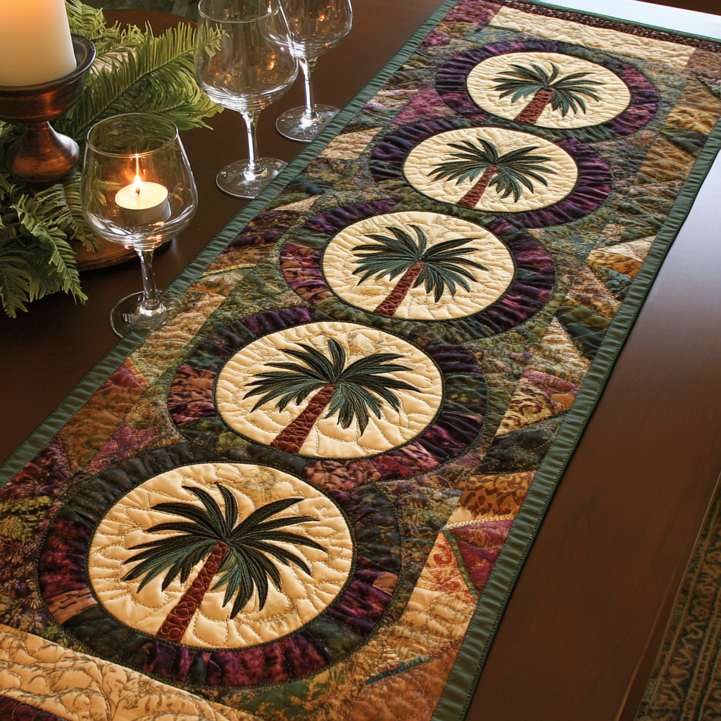 Palm Horizon Quilted Table Runner NCU0NVH731