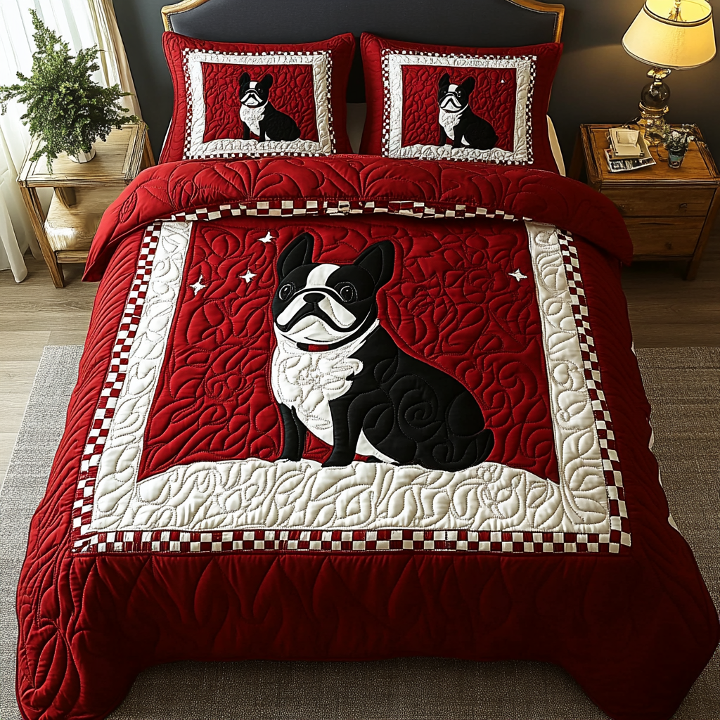Pardon My French 3-Piece Quilted Bedding Set NCU0DK2425