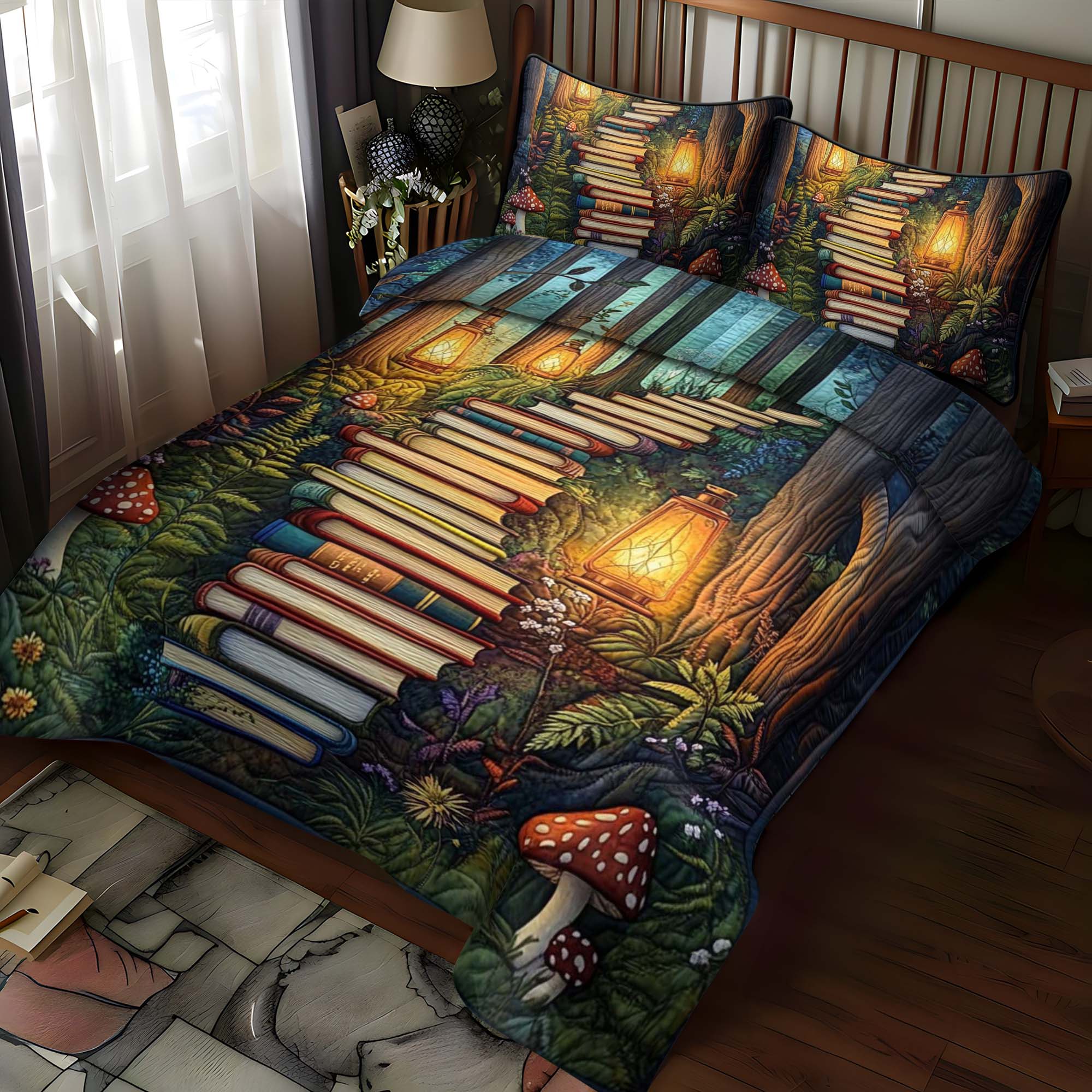 Pathway Of Stories 3-Piece Quilted Bedding Set NCU0NT1068