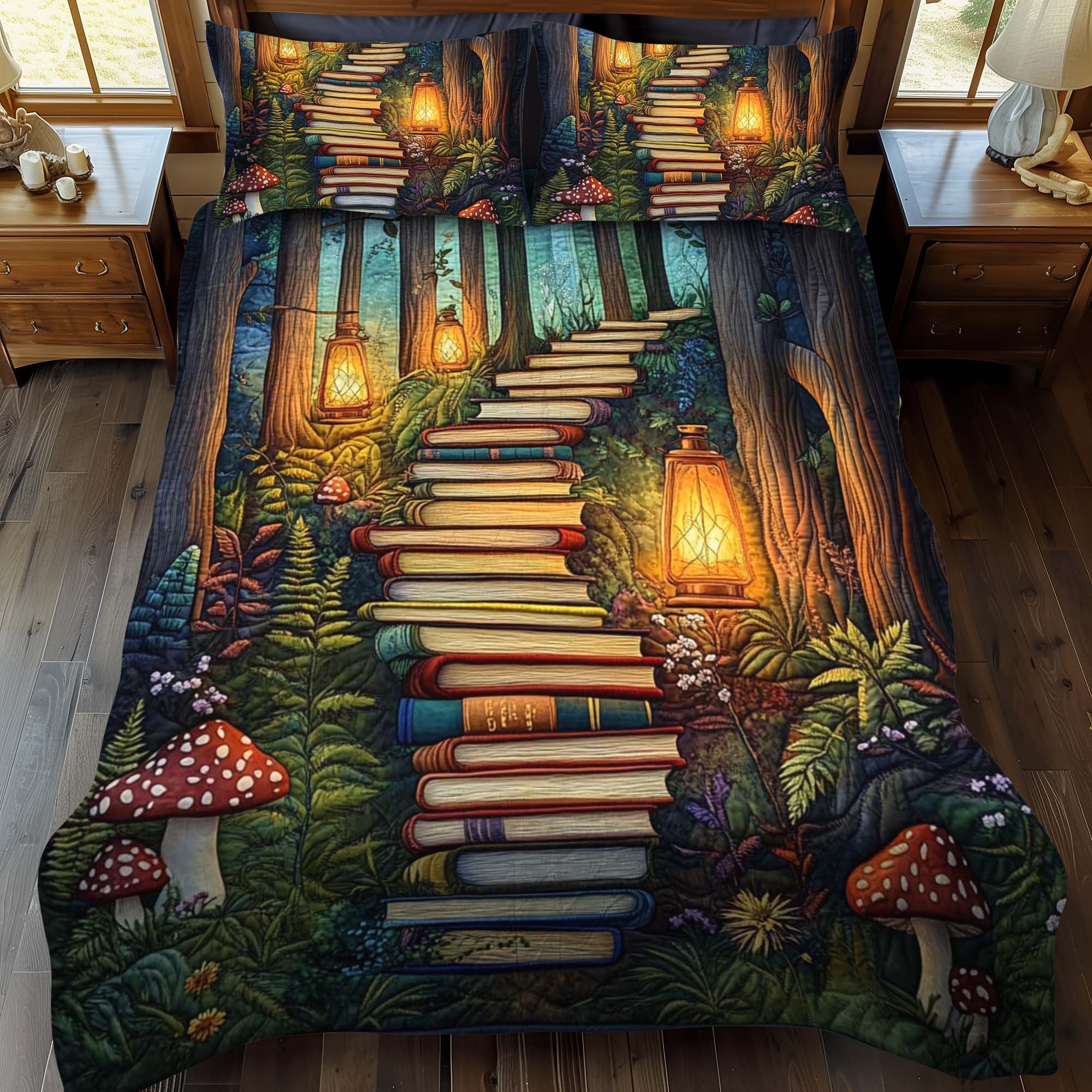Pathway Of Stories 3-Piece Quilted Bedding Set NCU0NT1068