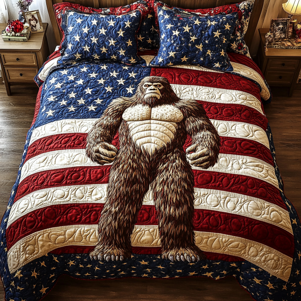Patriot Sasquatch 3-Piece Quilted Bedding Set NCU0VH5726