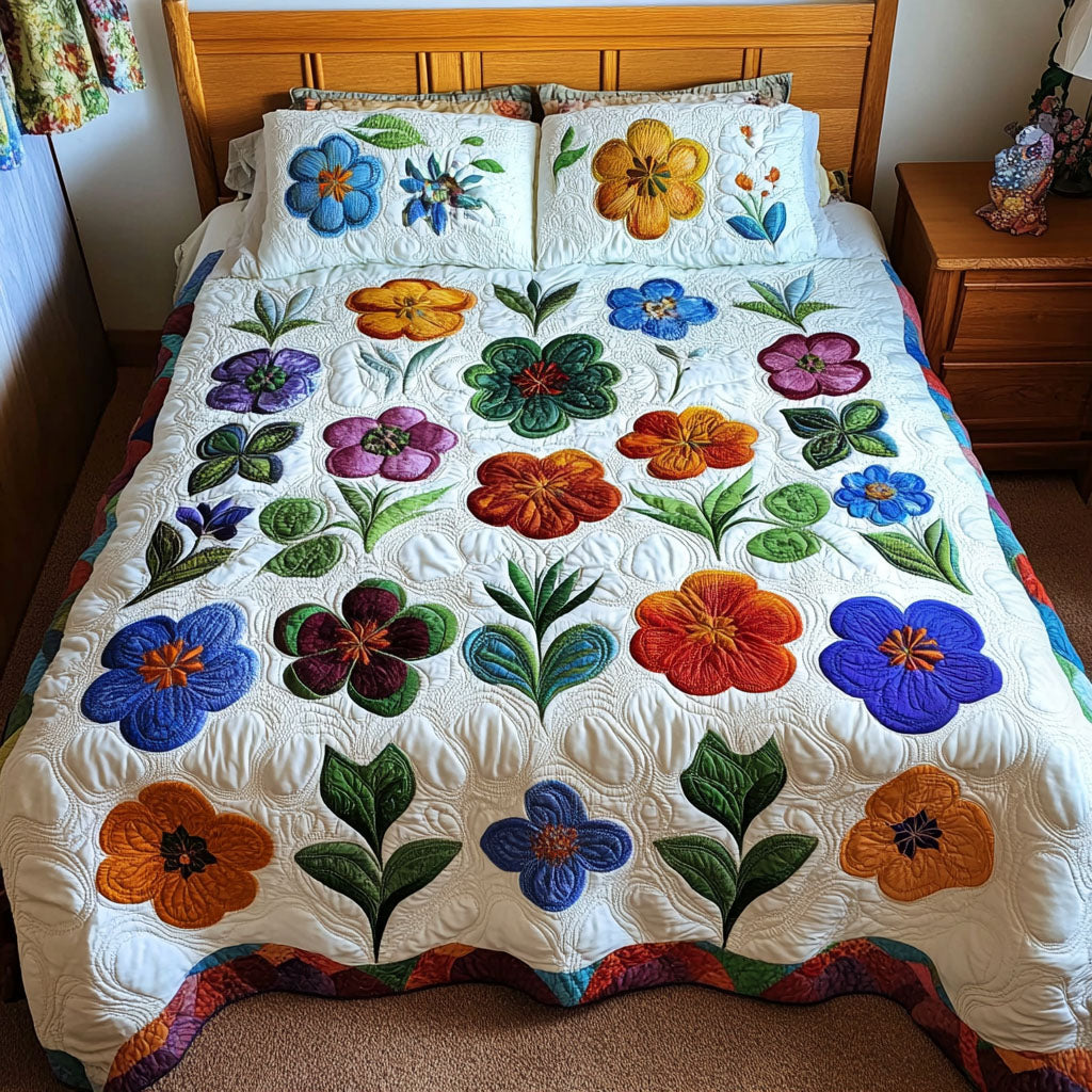 Patterned Perfection 3-Piece Quilted Bedding Set NCU0PTT103