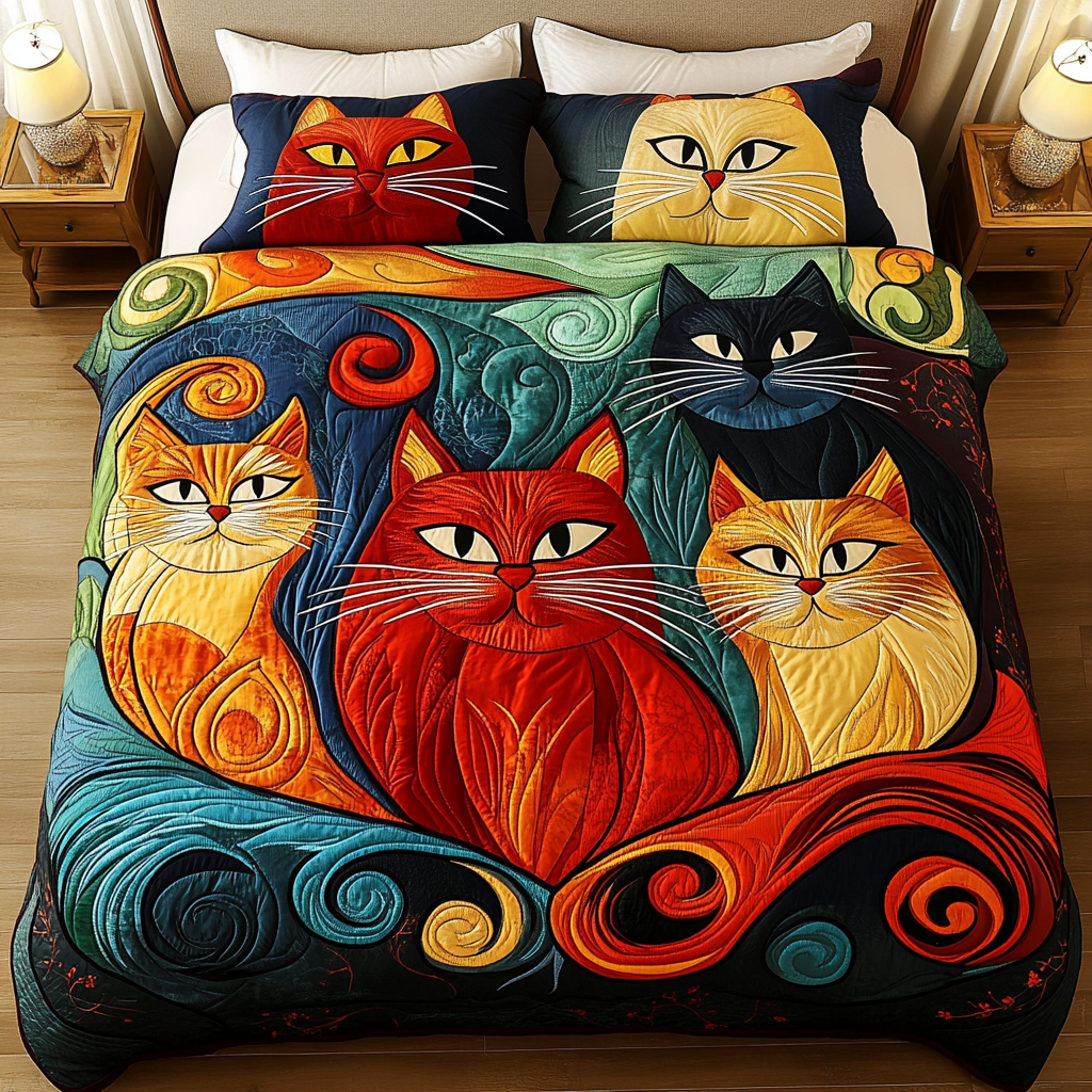 Paw Cloud 3-Piece Quilted Bedding Set NCU0VH855