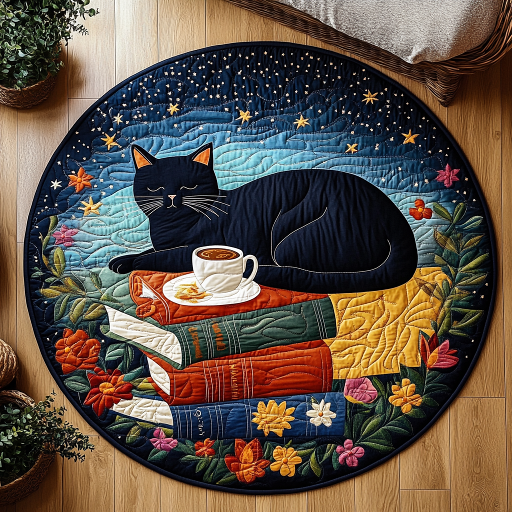 Paws And Whiskers Quilted Round Mat NCU0PD870