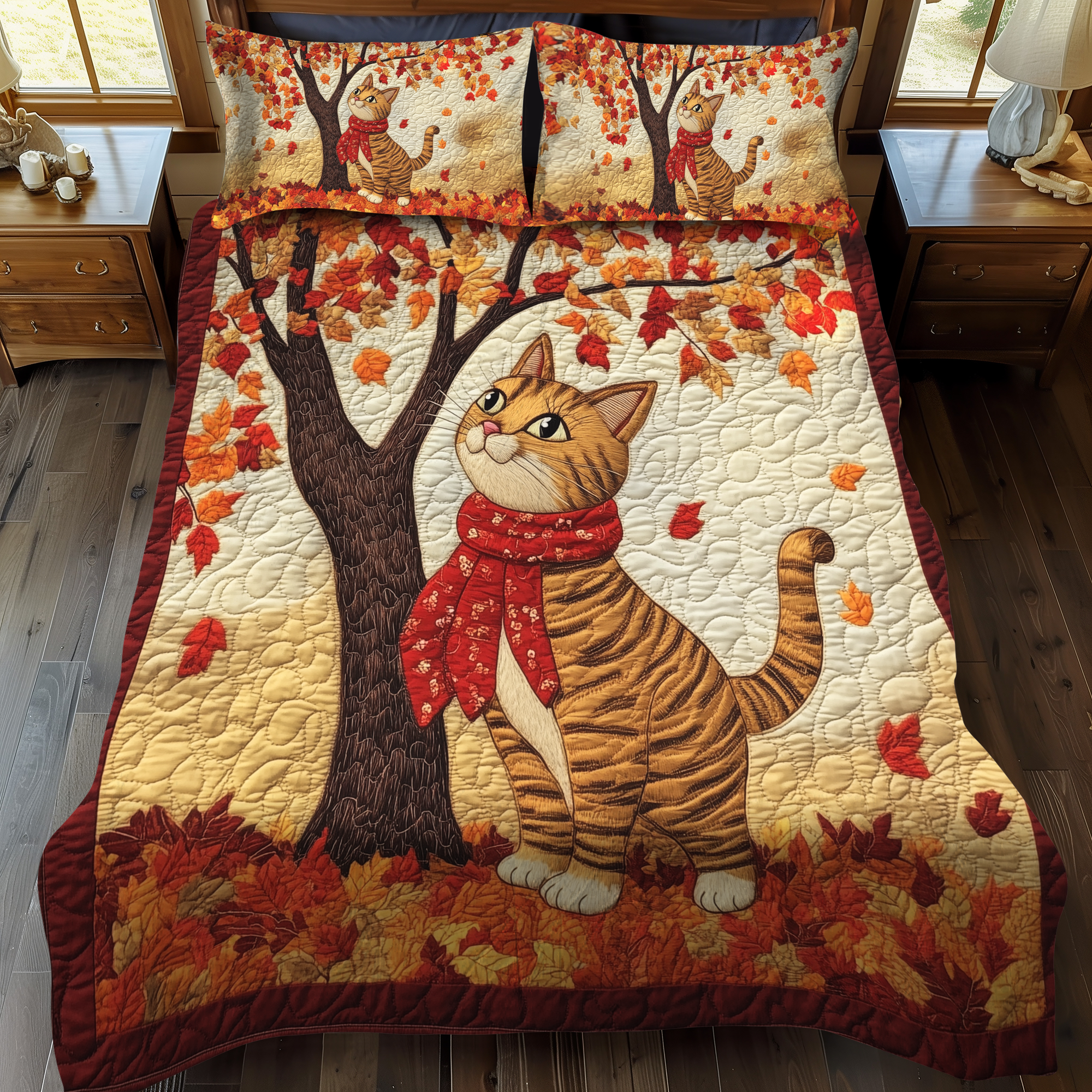 Paws and Whiskers 3-Piece Quilted Bedding Set NCU0DK1619