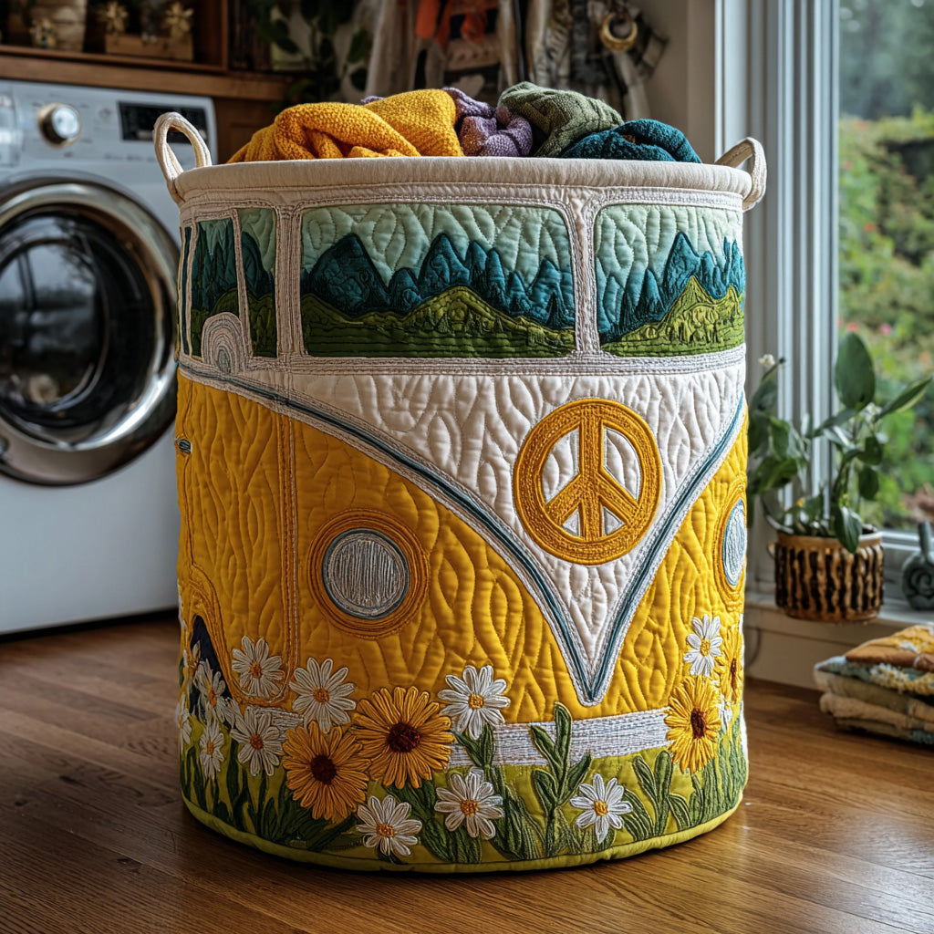 Peace Ride Quilted Laundry Basket NCU0PVL673