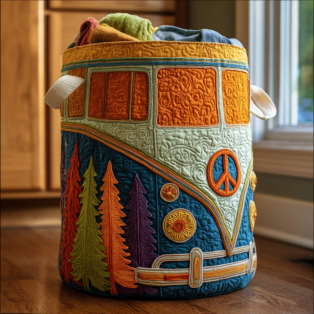 Peace Road Quilted Laundry Basket NCU0DDK1104