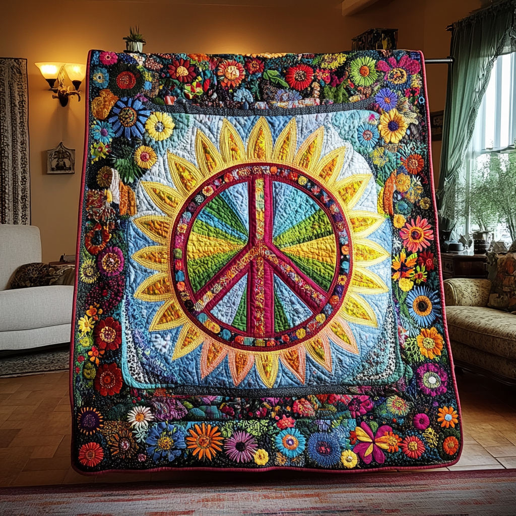 Peaceful Bloom Quilted Blanket NCU0NVH114
