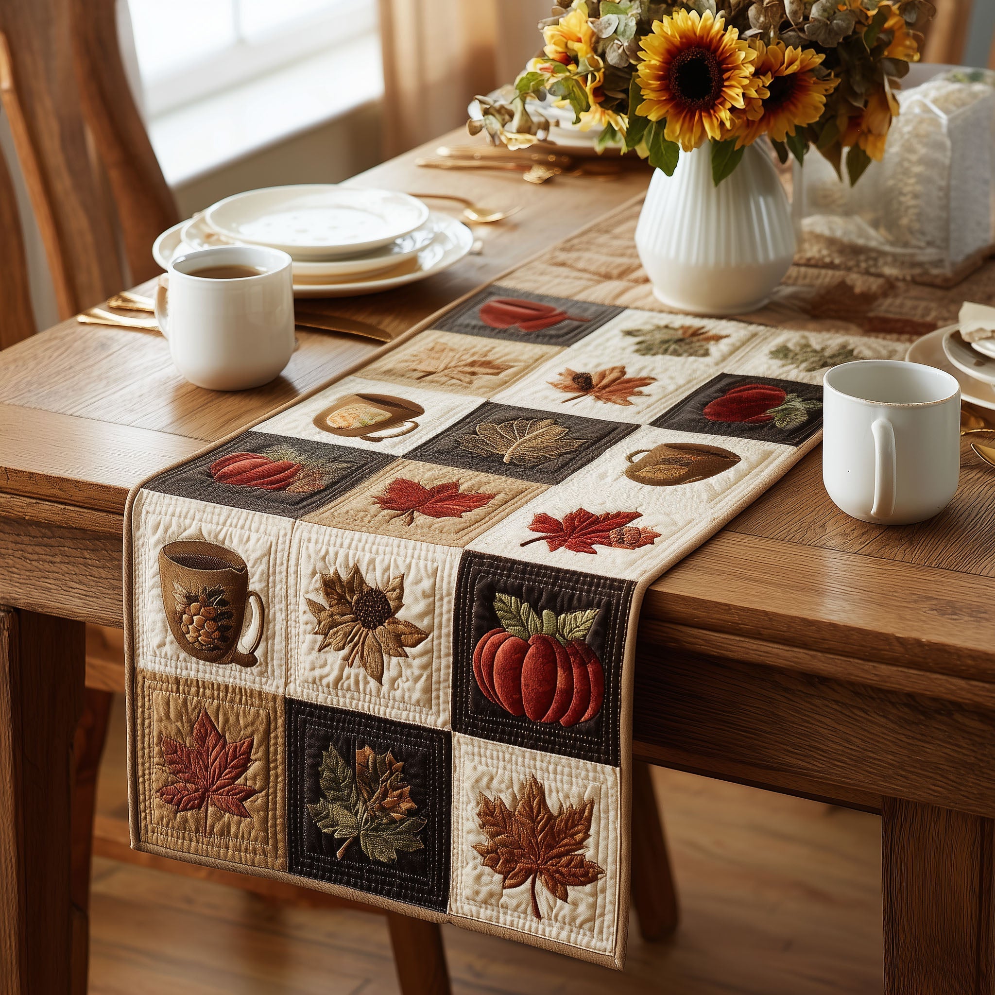 Peaceful Charm Quilted Table Runner NCU0PTT610