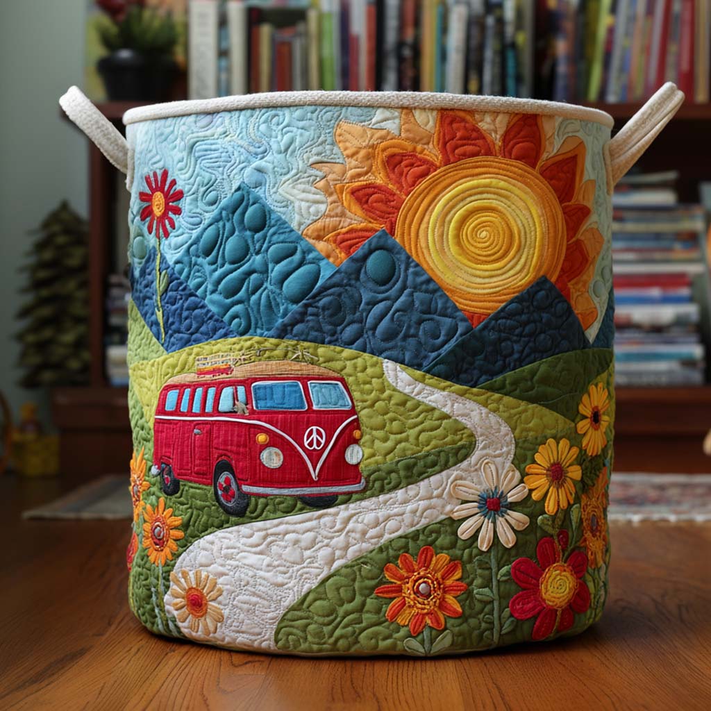 Peaceful Ride Quilted Laundry Basket NCU0NNT1826