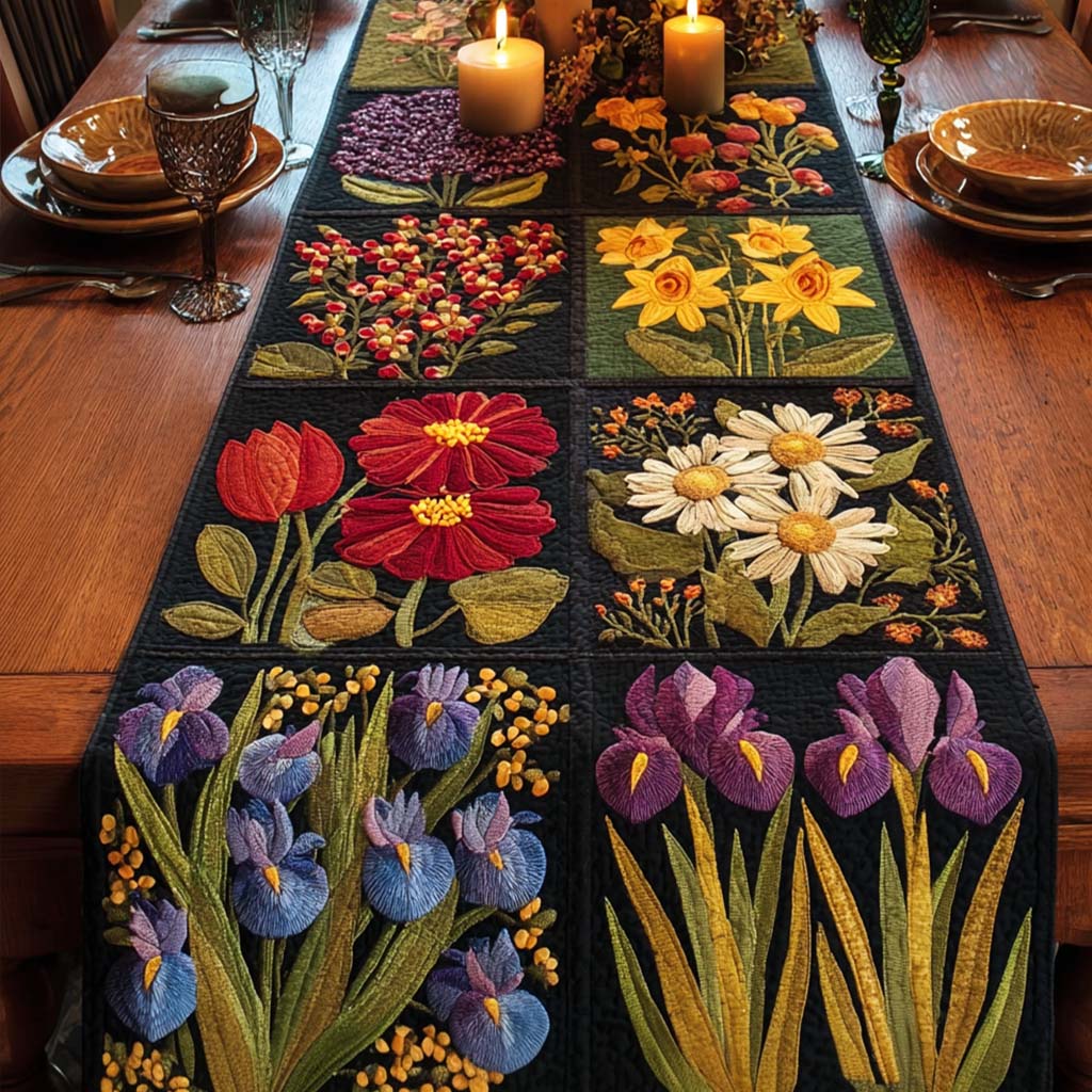 Petal Glow Quilted Table Runner NCU0NNT1857