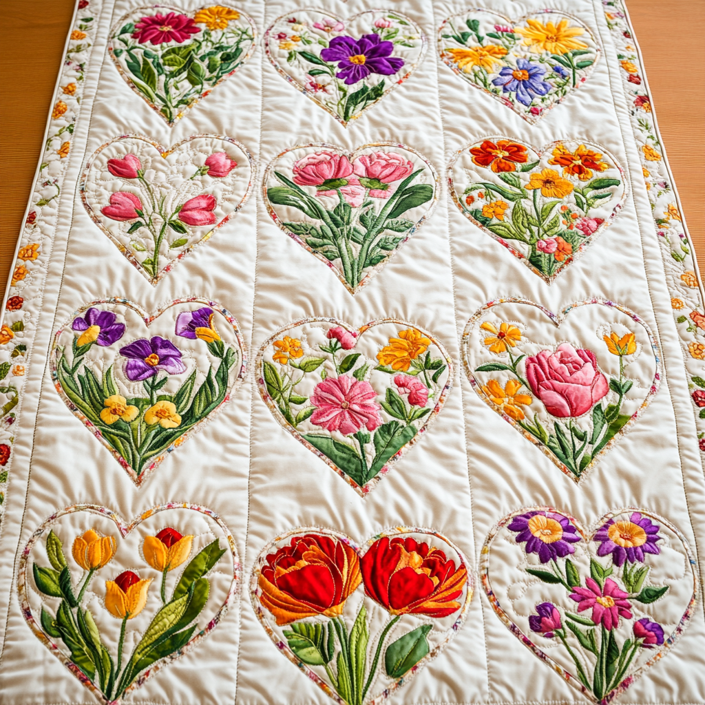 Petal Grace Quilted Table Runner NCU0NVH912
