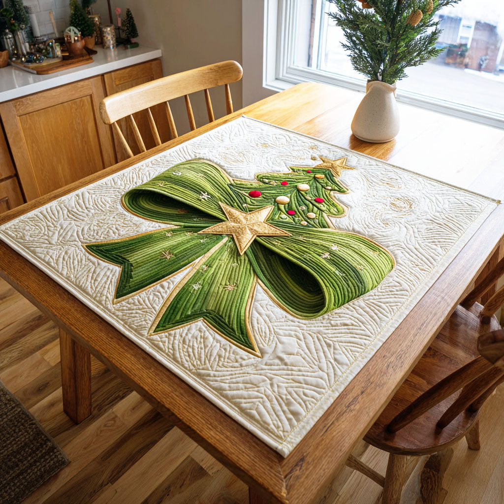 Pine Ribbon Quilted Table Topper NCU0NTD247