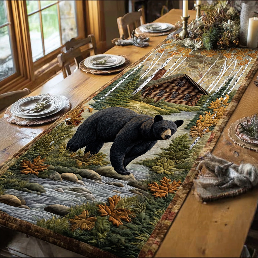 Black Bear Quilted Table Runner NCU0QN045