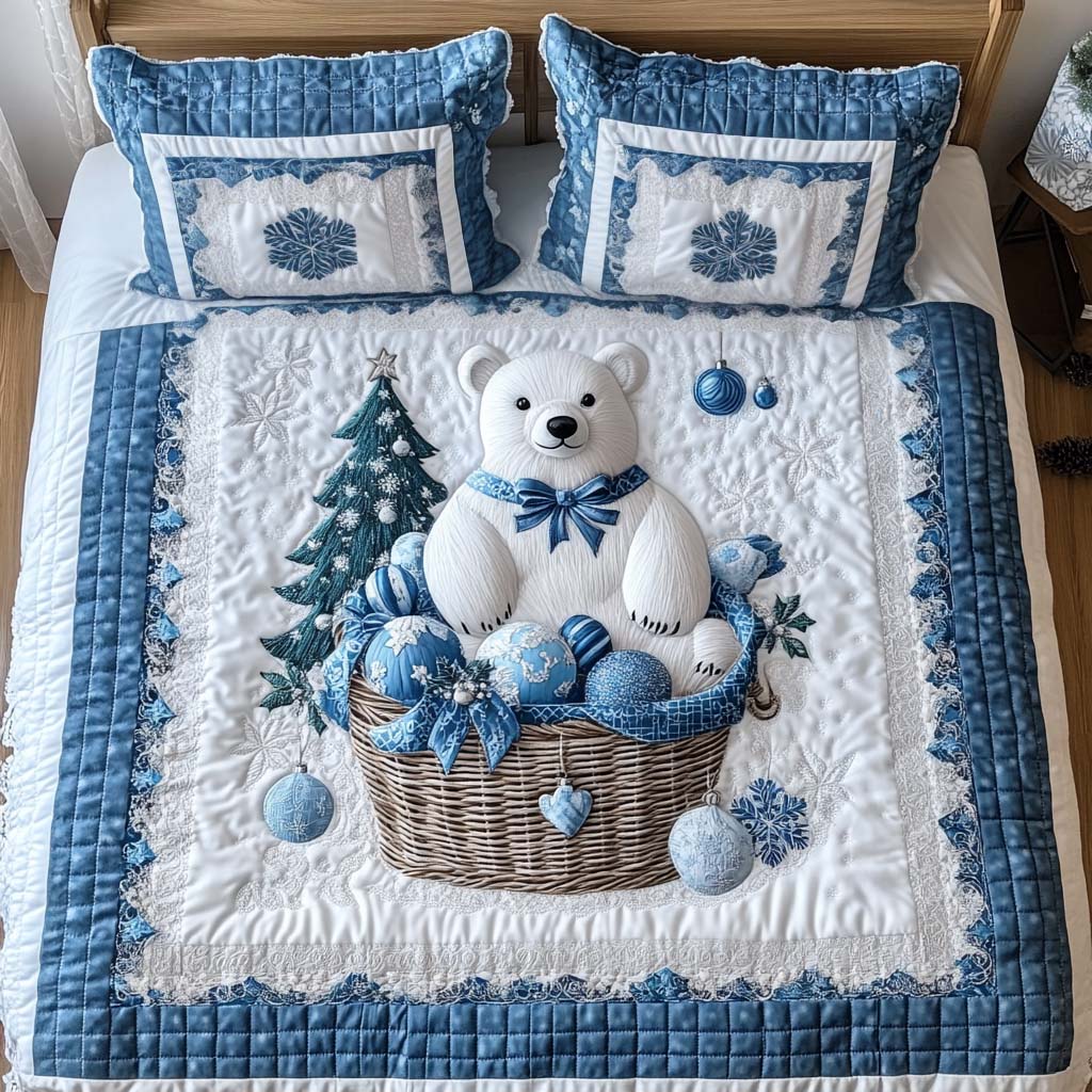 Polar Cheer 3-Piece Quilted Bedding Set NCU0NNT142