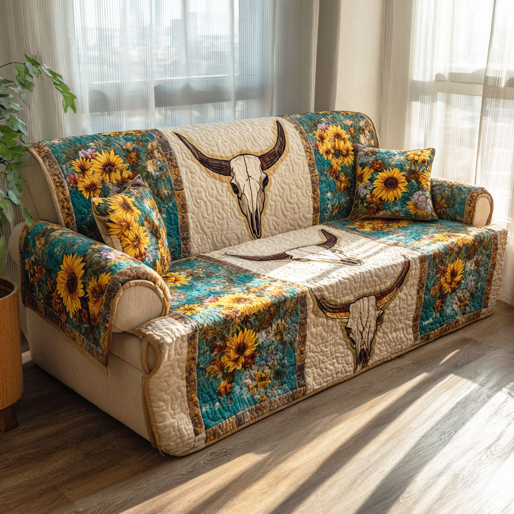 Prairie Skull Quilted Sofa Cover NCU0NTD1545
