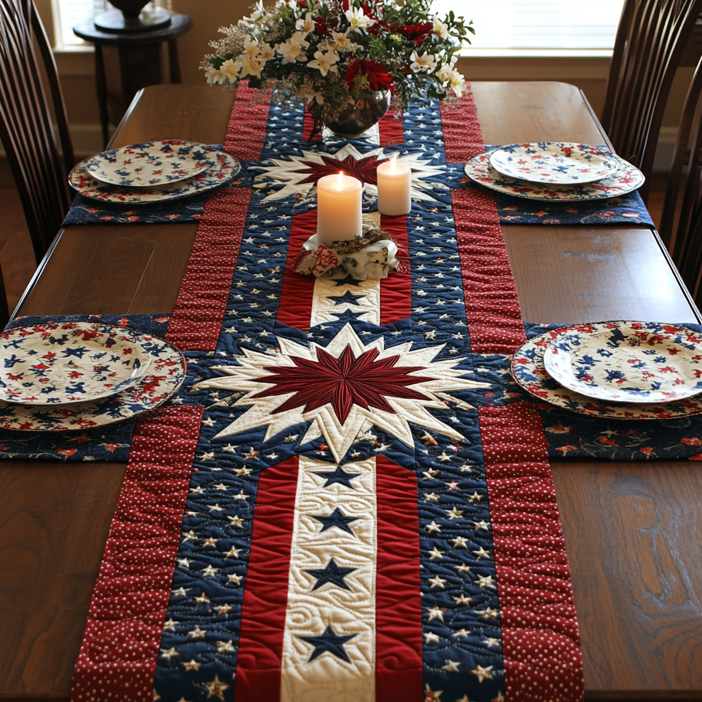 Proud Patchwork Quilted Table Runner NCU0NVH908