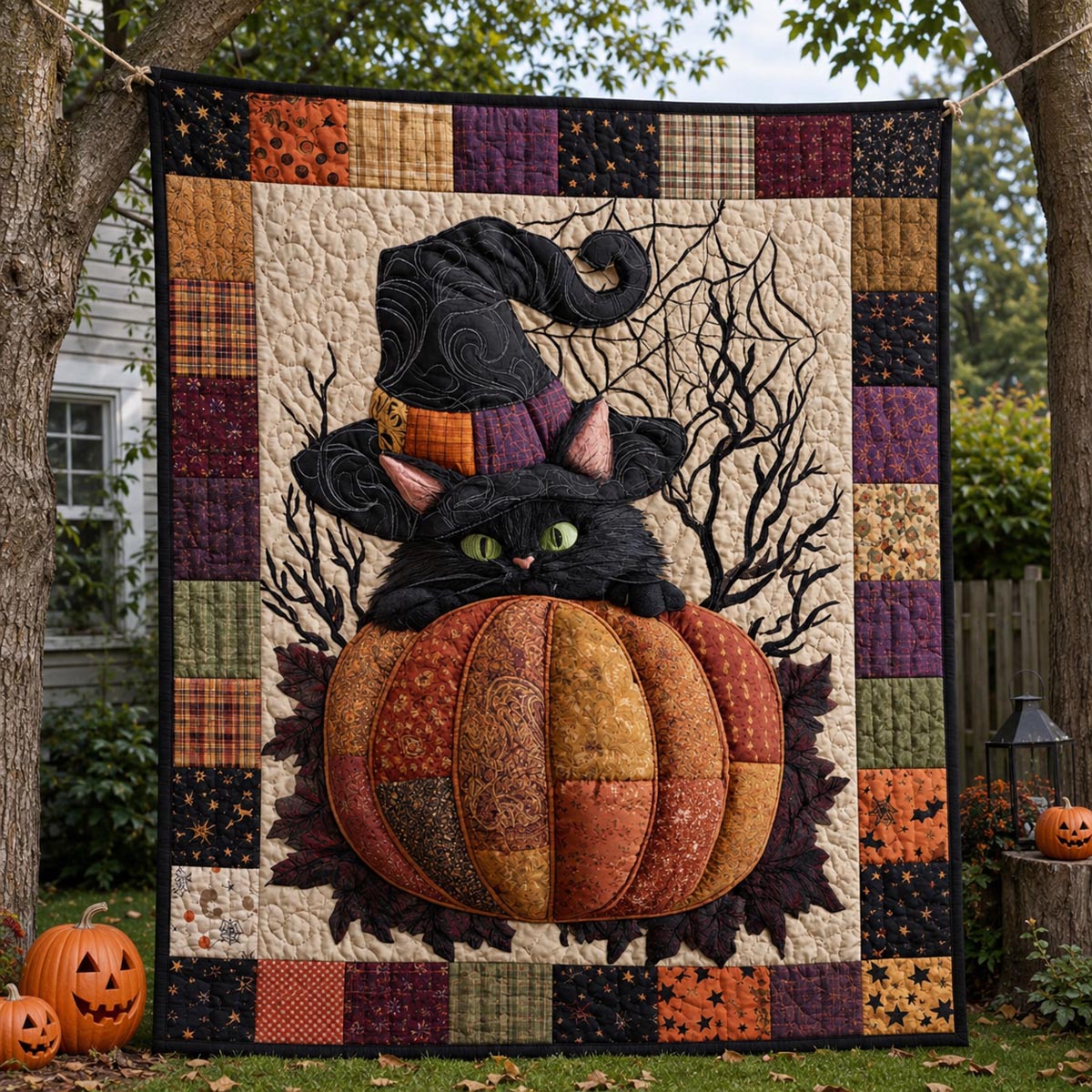 Pumpkin Familiar Quilted Blanket NCU0DV2273