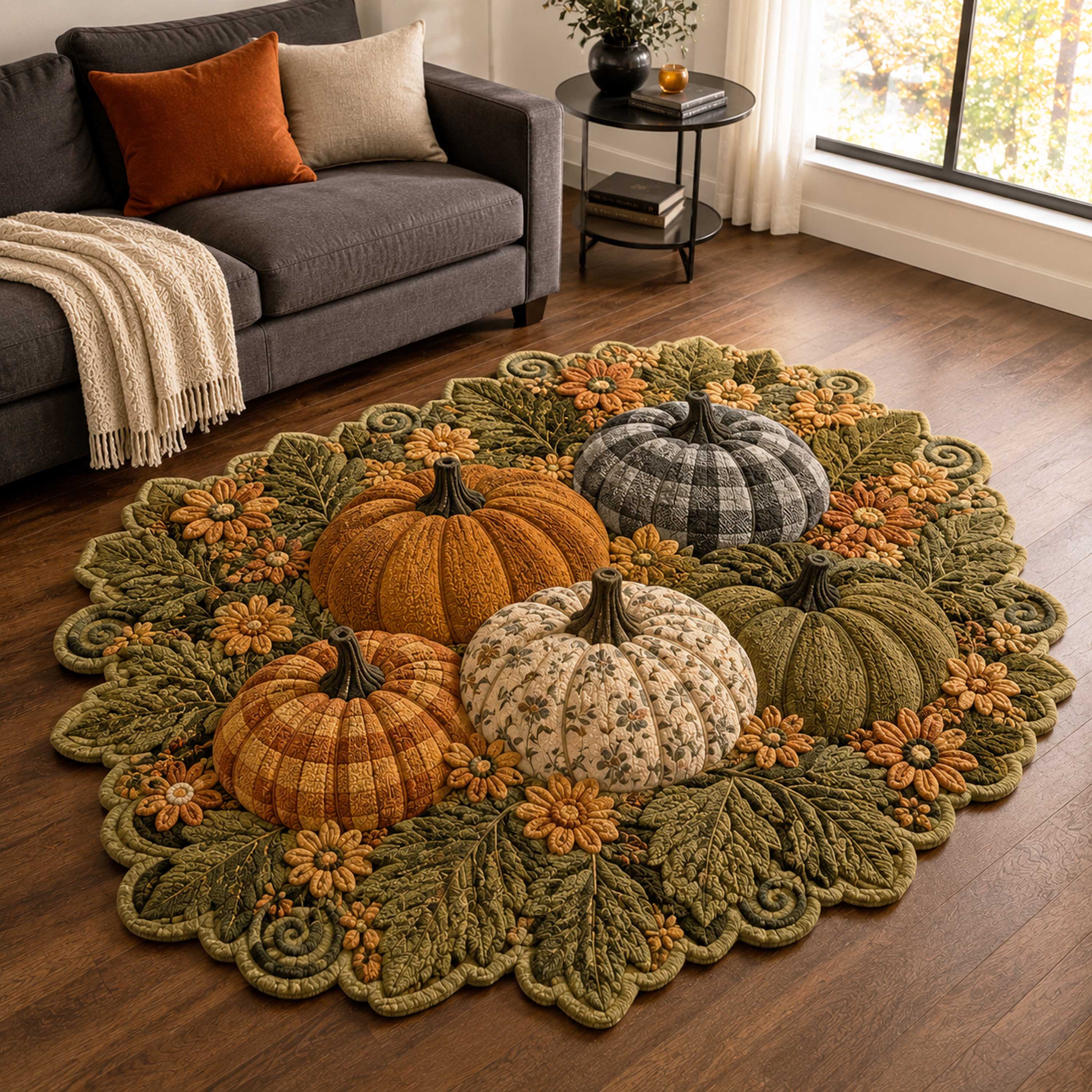 Pumpkin Grove Custom Shape Area Rug NCU0NTD2148