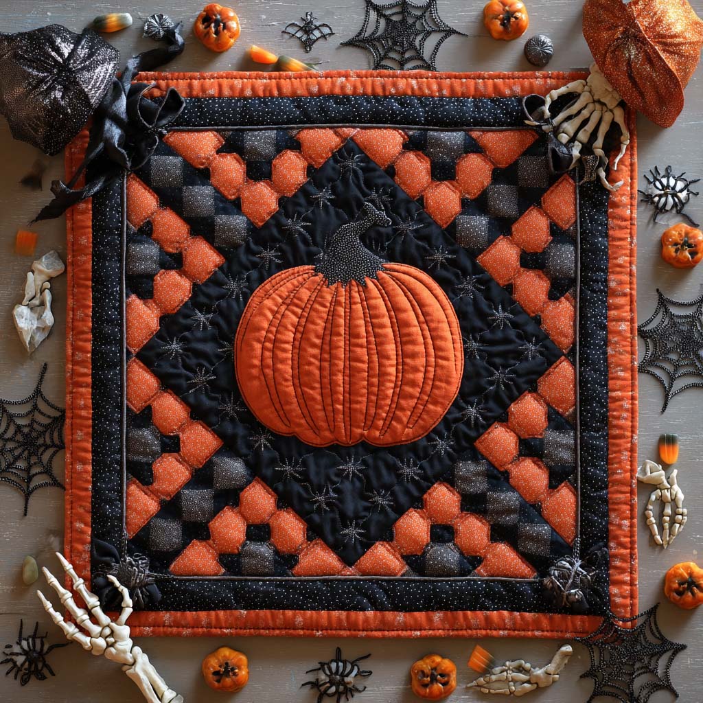 Pumpkin Hex Quilted Table Topper NCU0NXD250