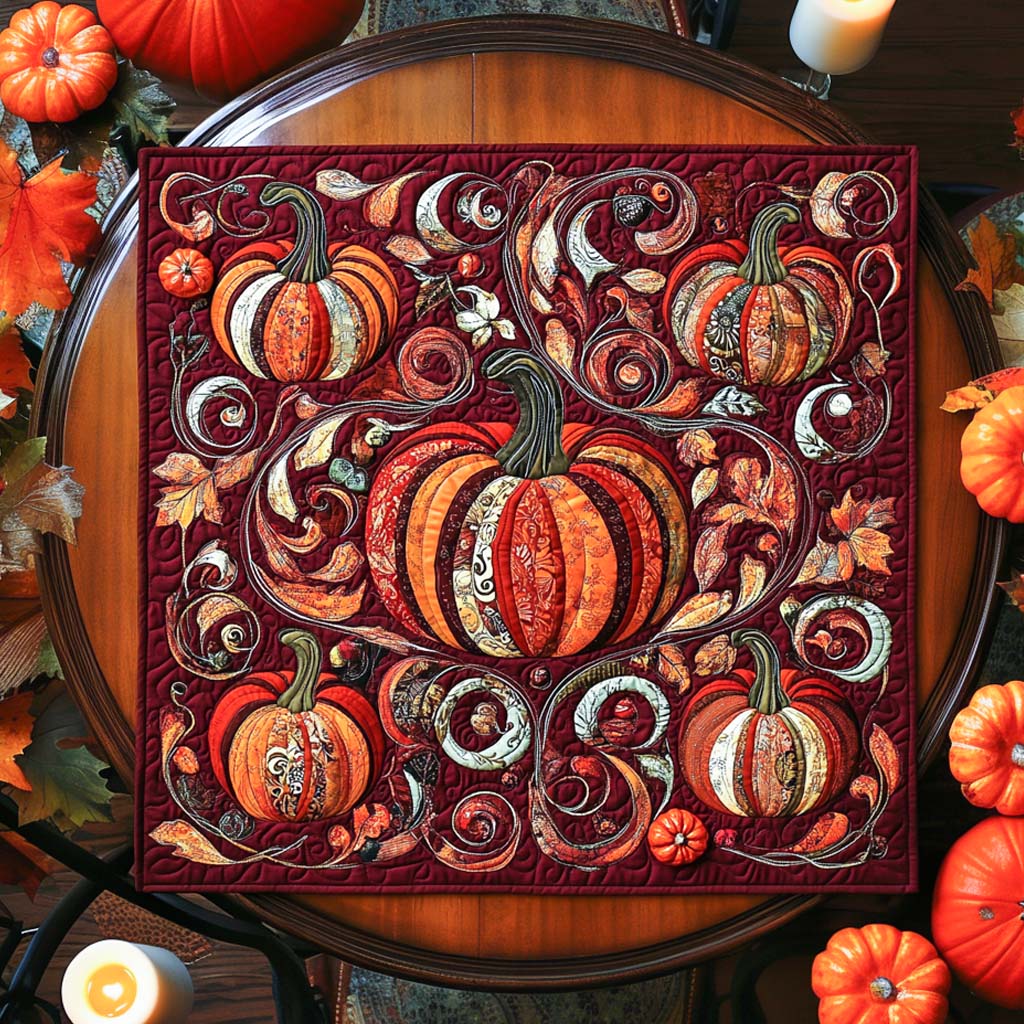 Pumpkin Latte Glow Quilted Table Topper NCU0NXD073