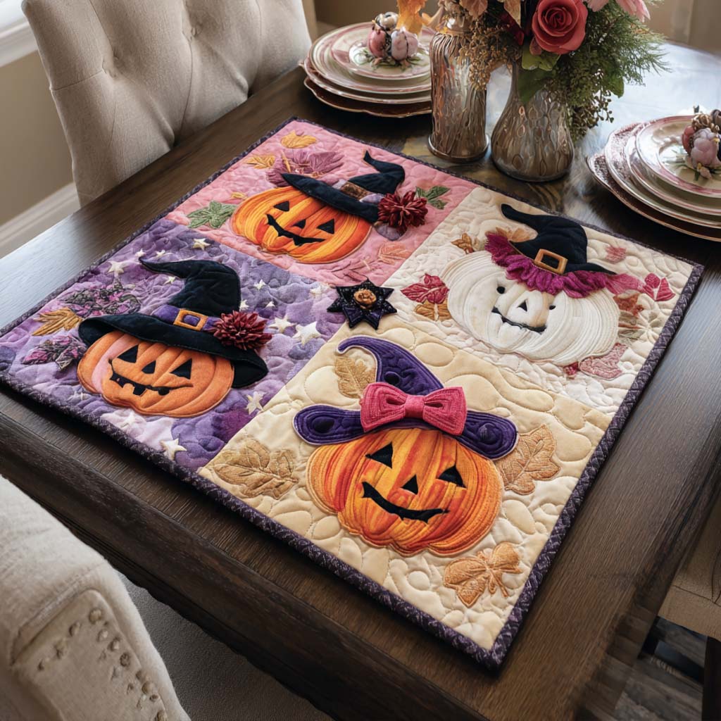 Pumpkin Parade Quilted Table Topper NCU0NNT1495