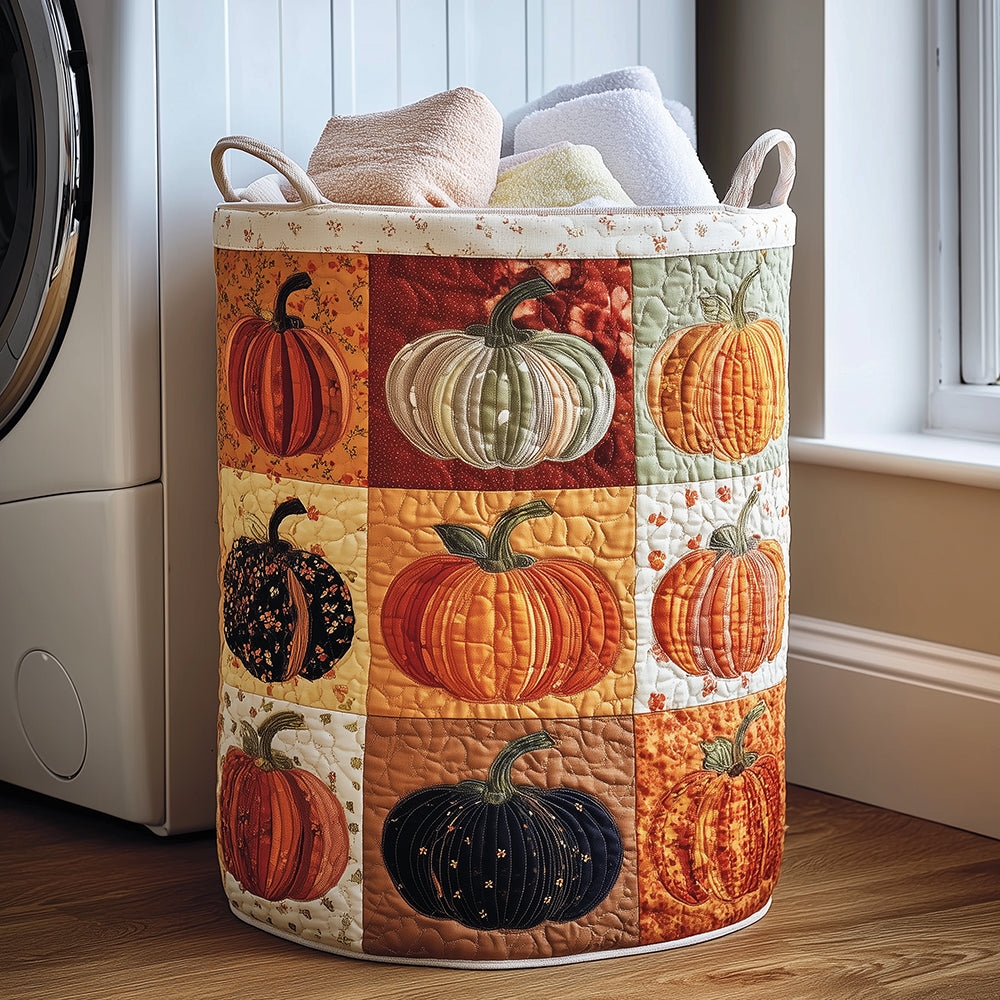 Pumpkin Tale Quilted Laundry Basket NCU0TH3099