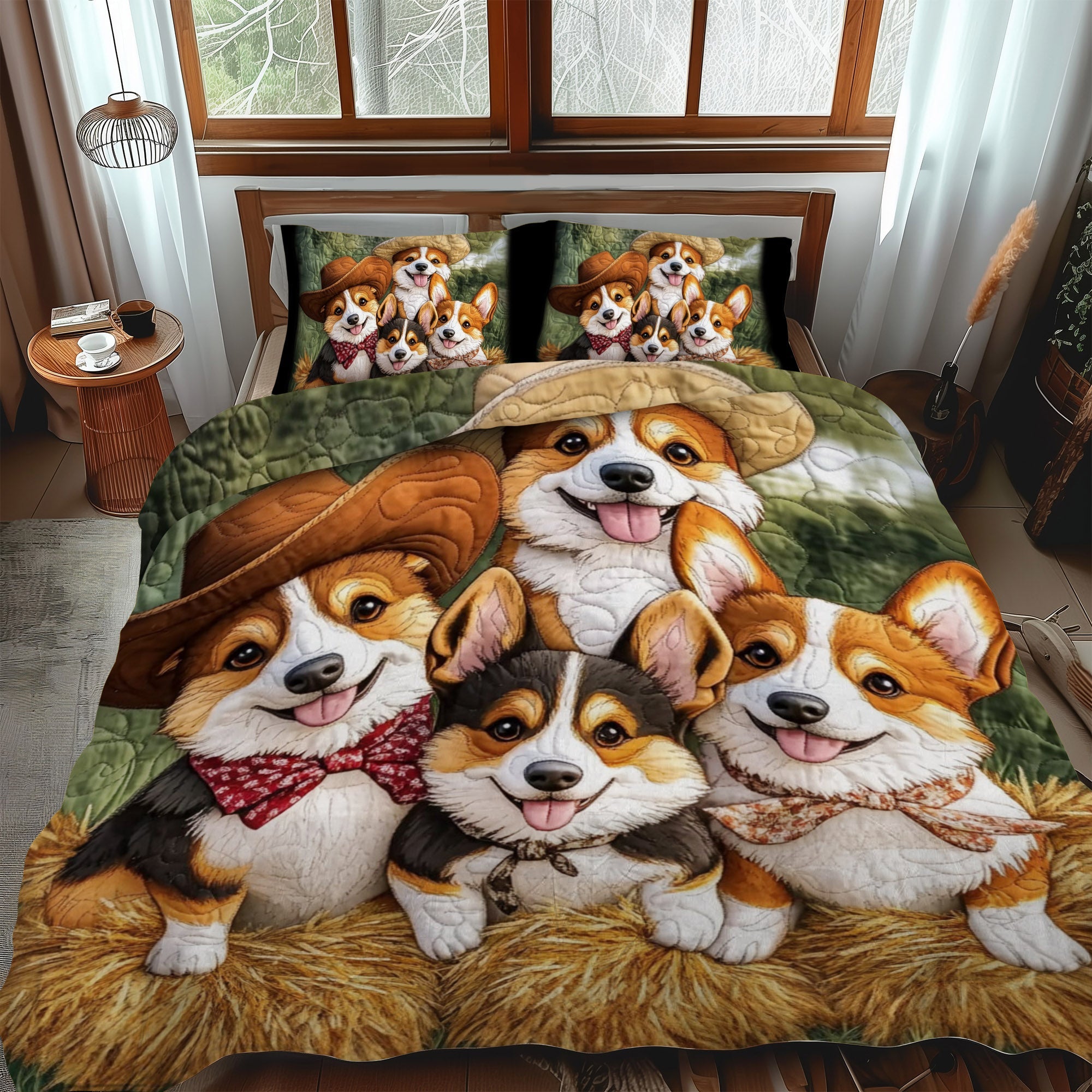 Puppy Joy 3-Piece Quilted Bedding Set NCU0PT850