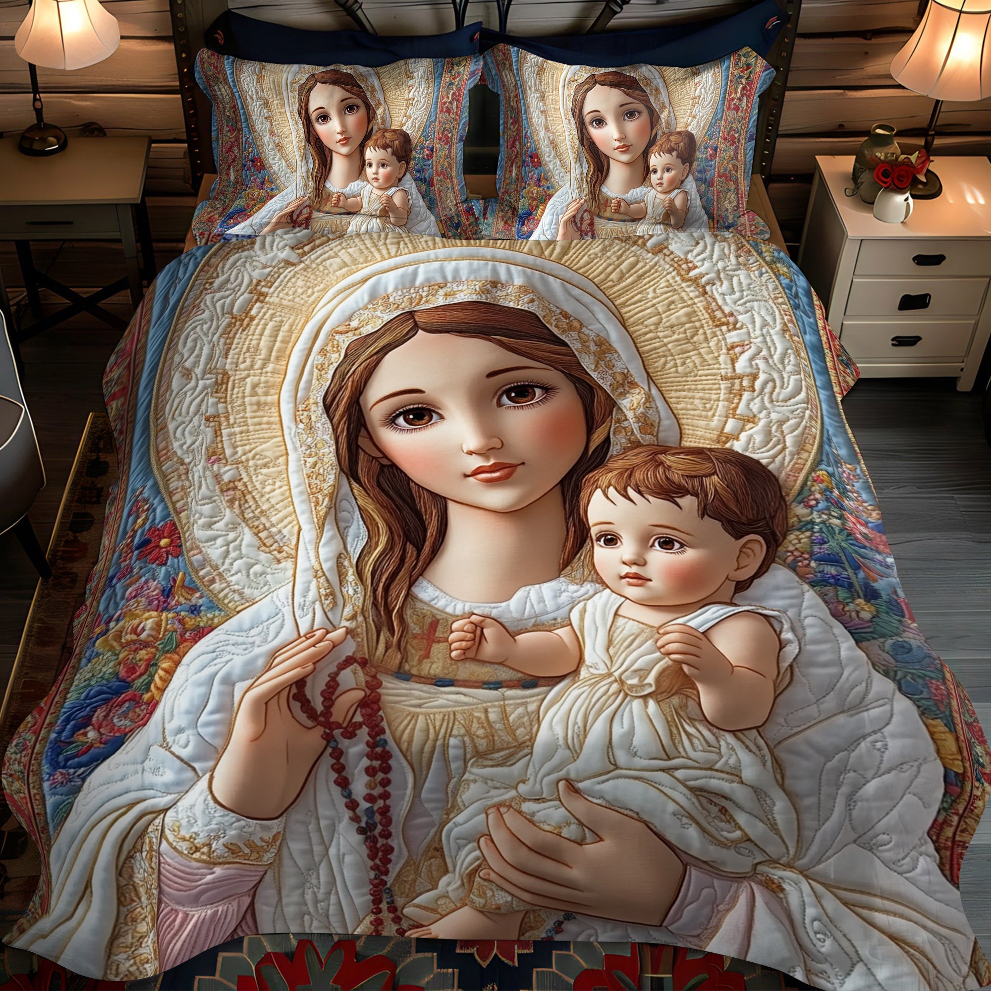 Pure Devotion 3-Piece Quilted Bedding Set NCU0NT1775