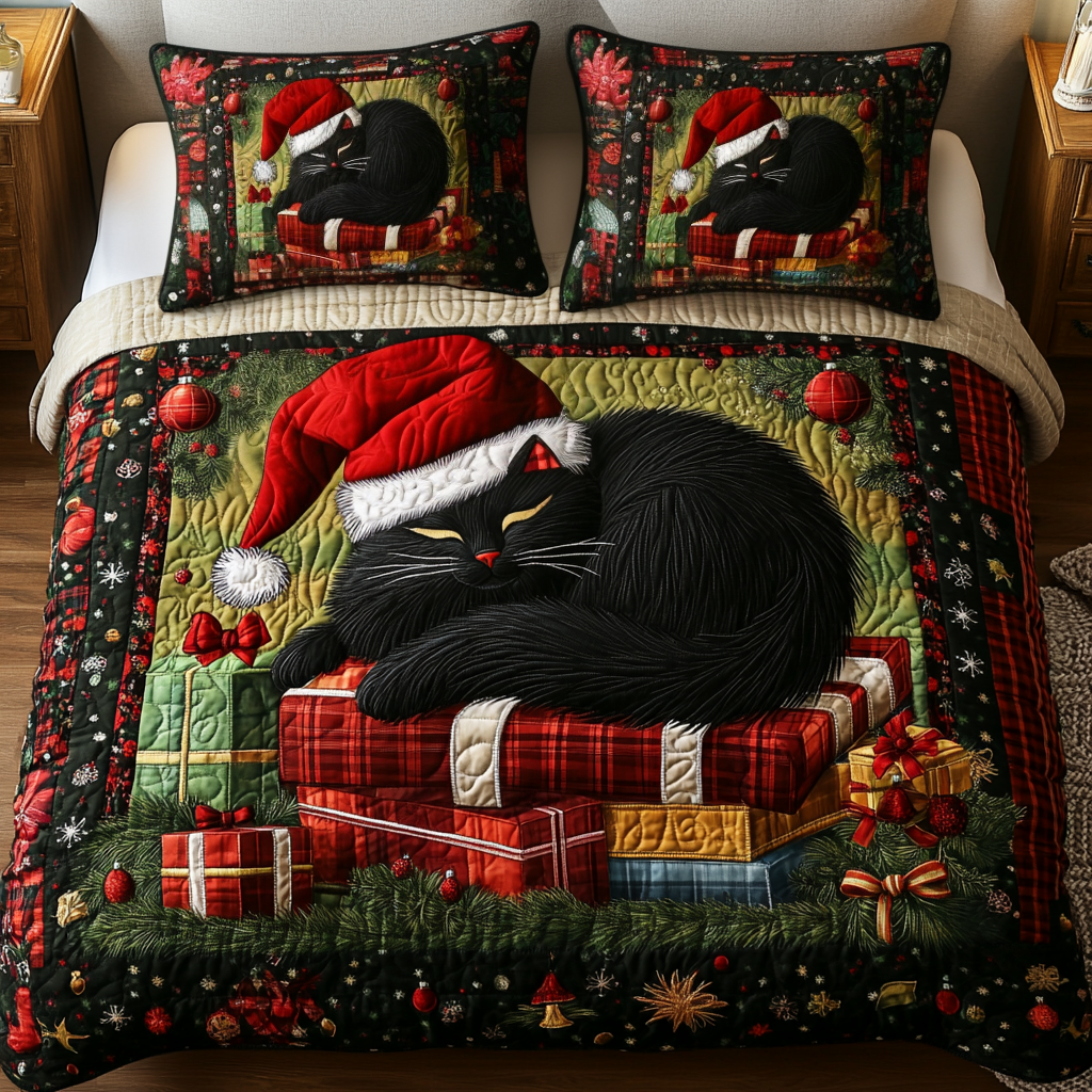 Purrfect Book Haven 3-Piece Quilted Bedding Set NCU0TL2104