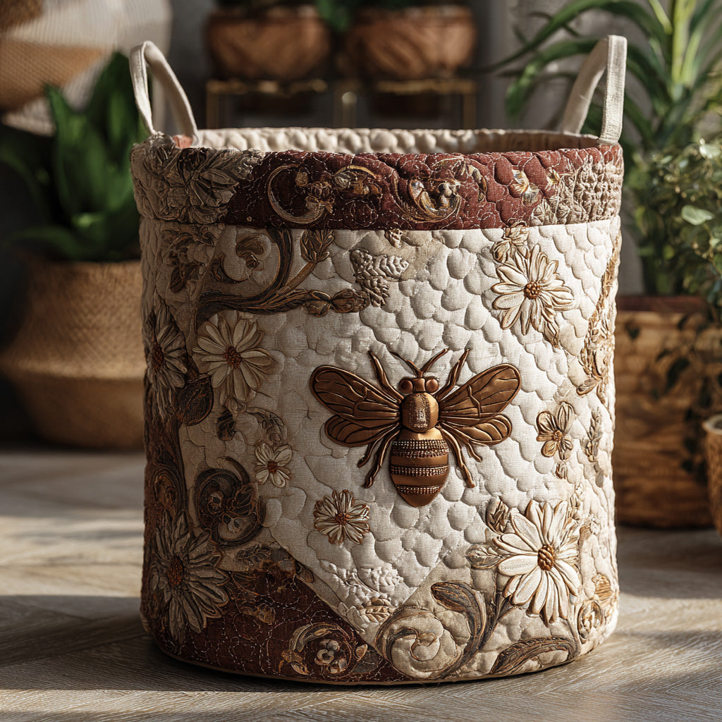 Queen Bee Quilted Laundry Basket NCU0DV1007
