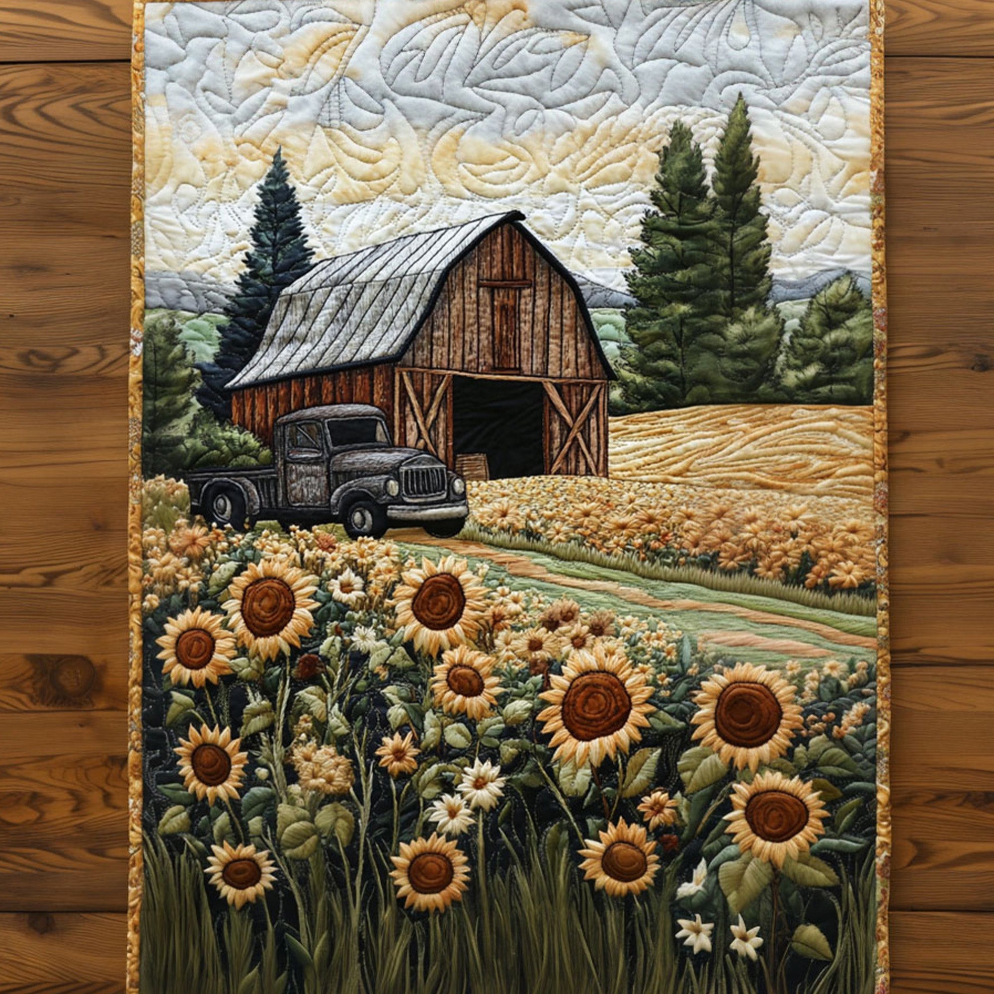 Quiet Country Quilted Table Runner NCU0PTT408