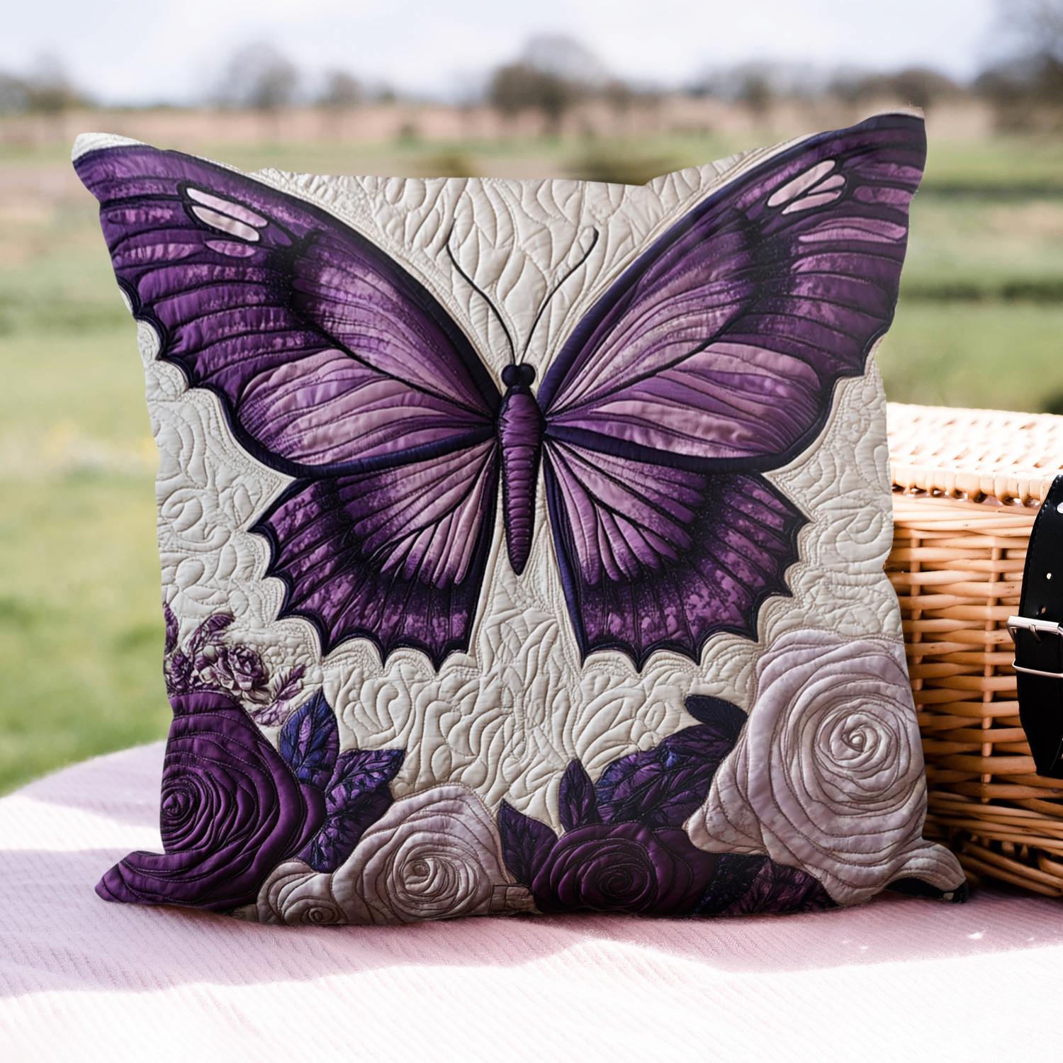 Floral Flight Quilted Pillow Case NCU0NVH612