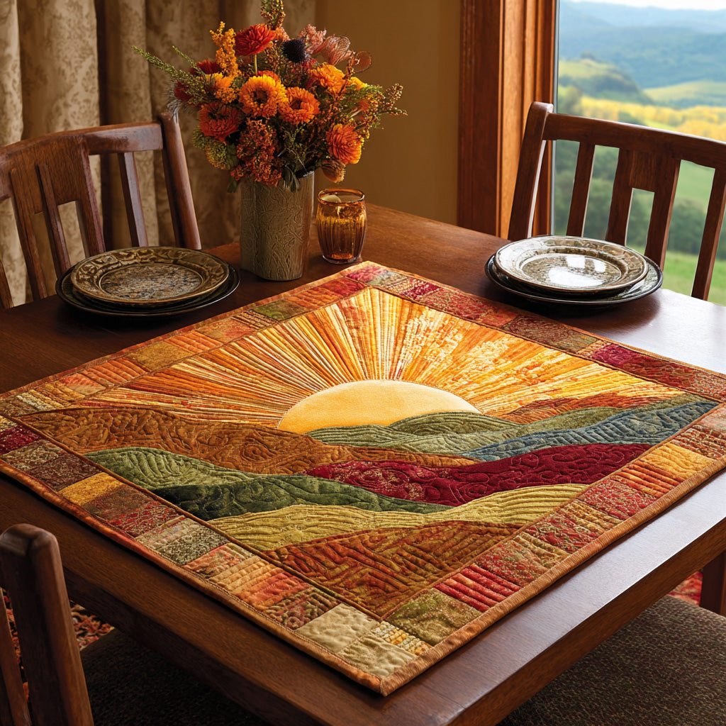 Radiant Bloom Quilted Table Topper NCU0PVL447