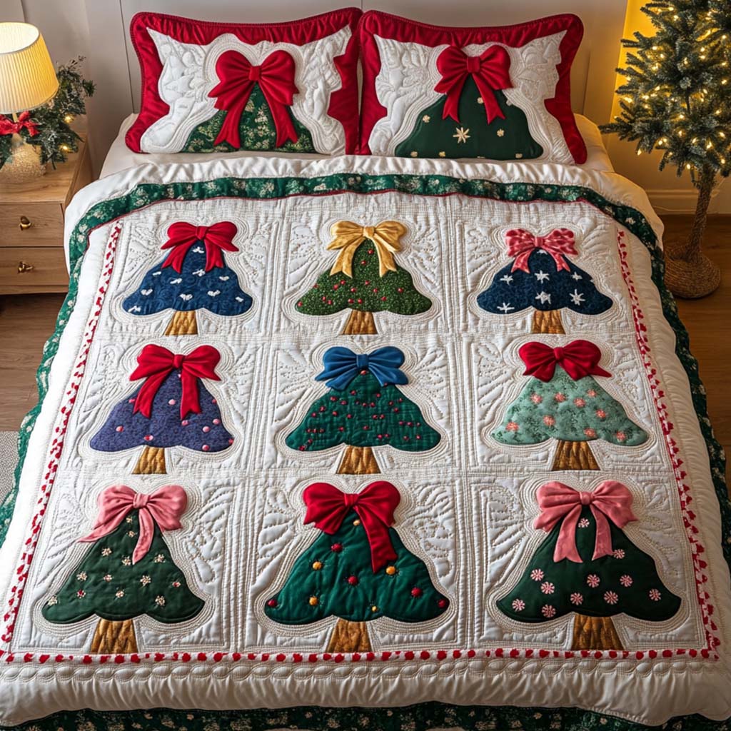 Radiant Boughs 3-Piece Quilted Bedding Set NCU0NT2015