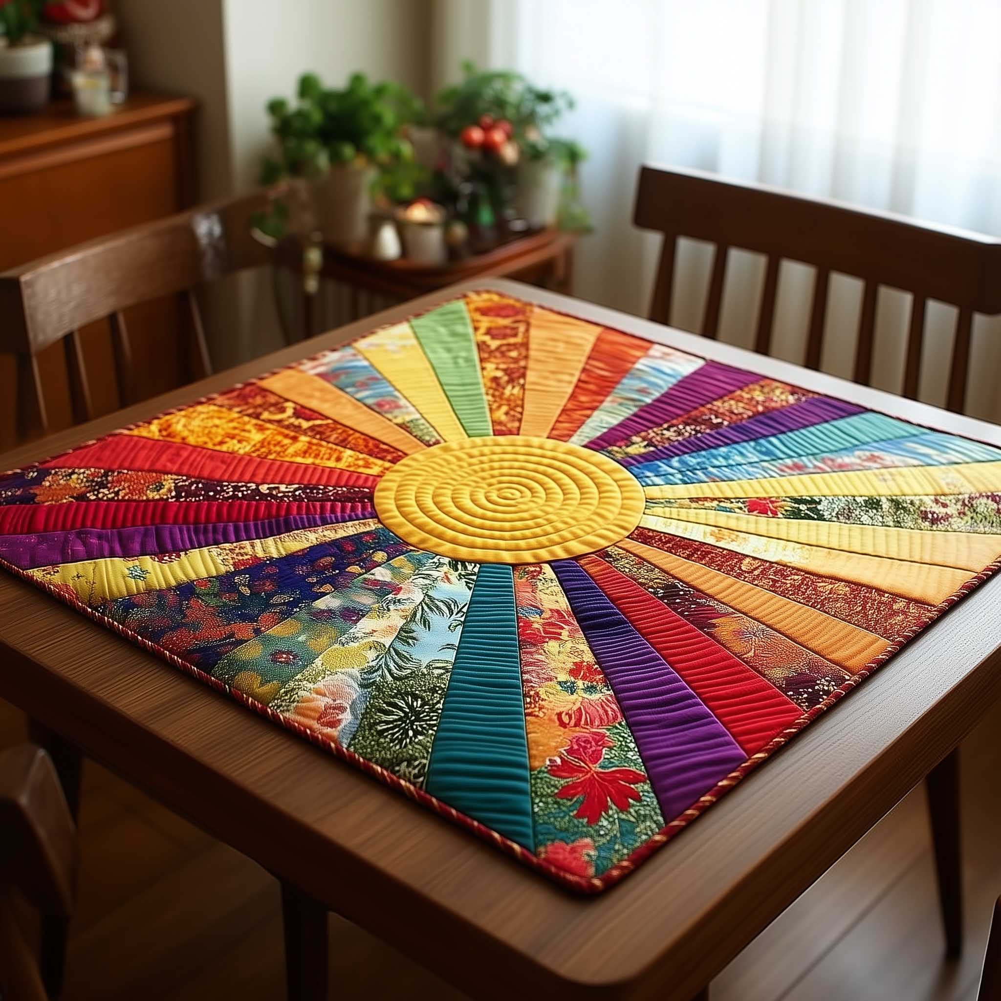Radiant Burst Quilted Table Topper NCU0HTT183