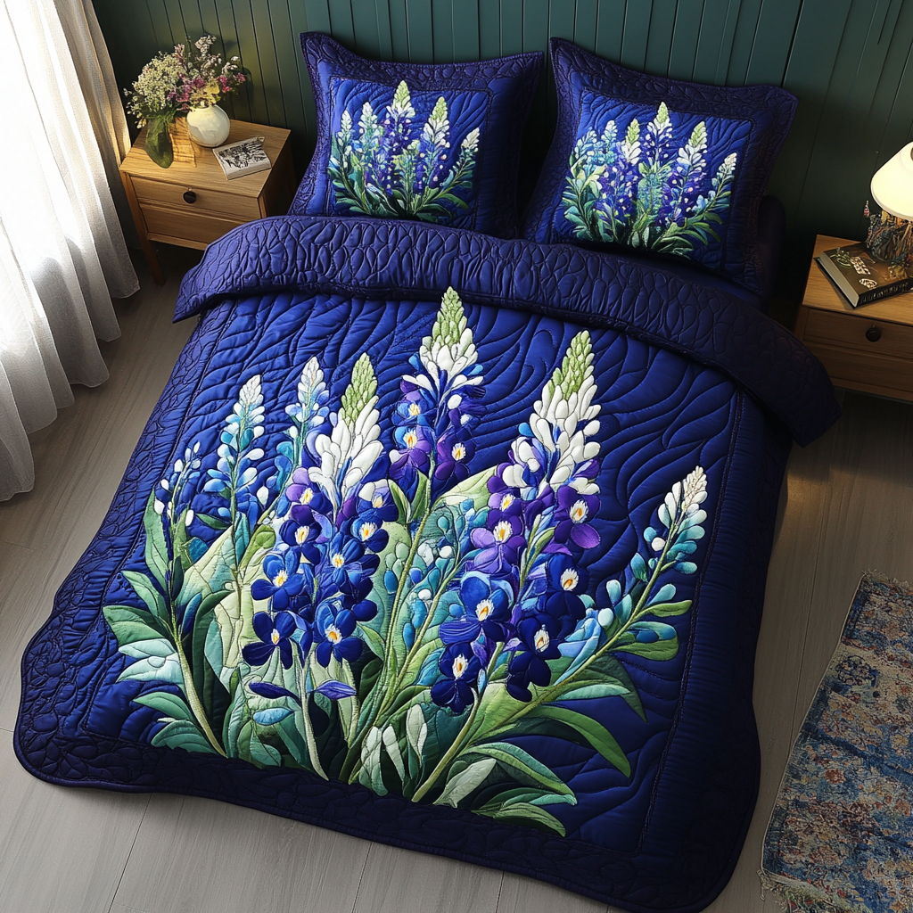 Radiant Garden 3-Piece Quilted Bedding Set NCU0NVH379