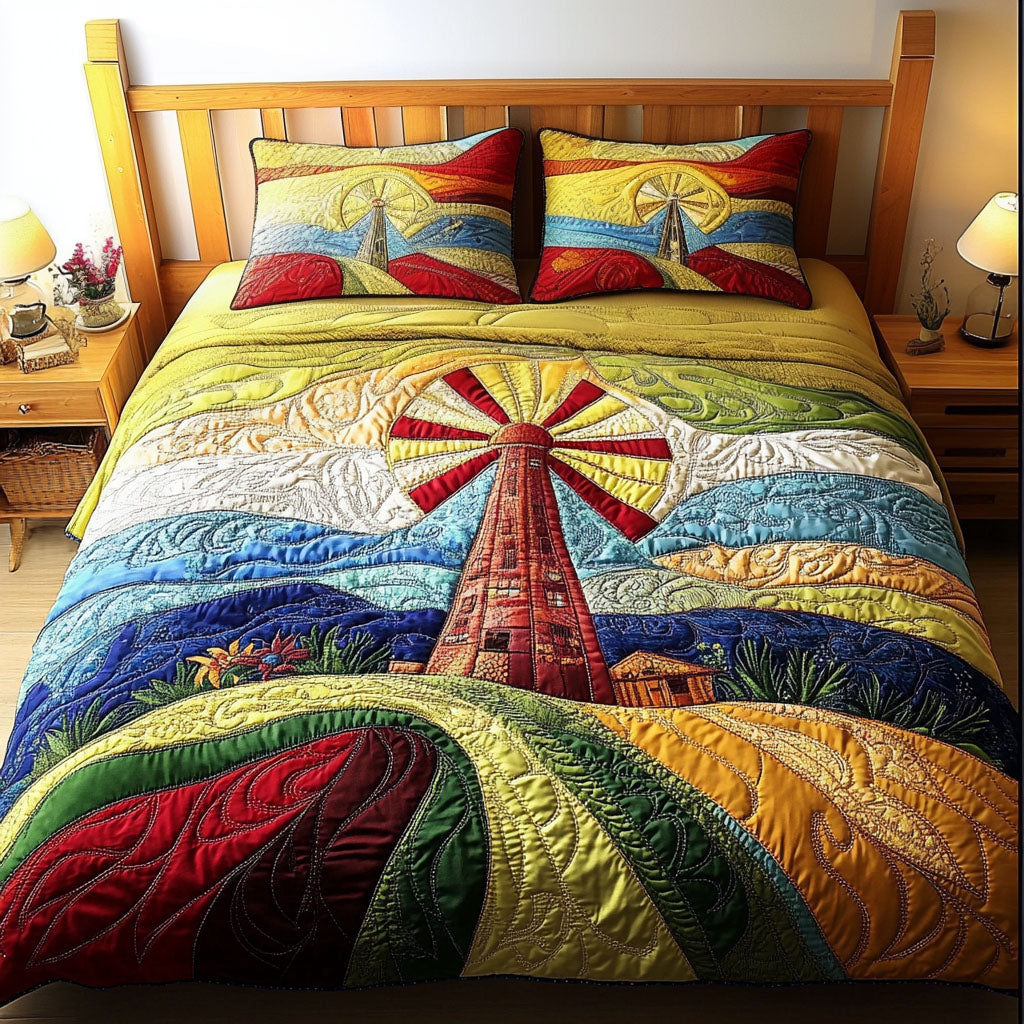 Radiant Landscape 3-Piece Quilted Bedding Set NCU0NNT355
