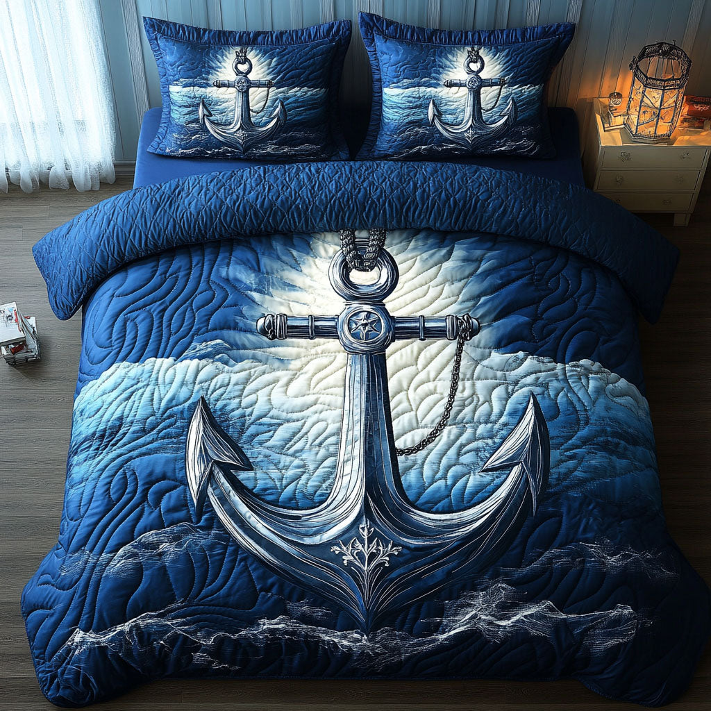 Radiant Nautical 3-Piece Quilted Bedding Set NCU0NNT322