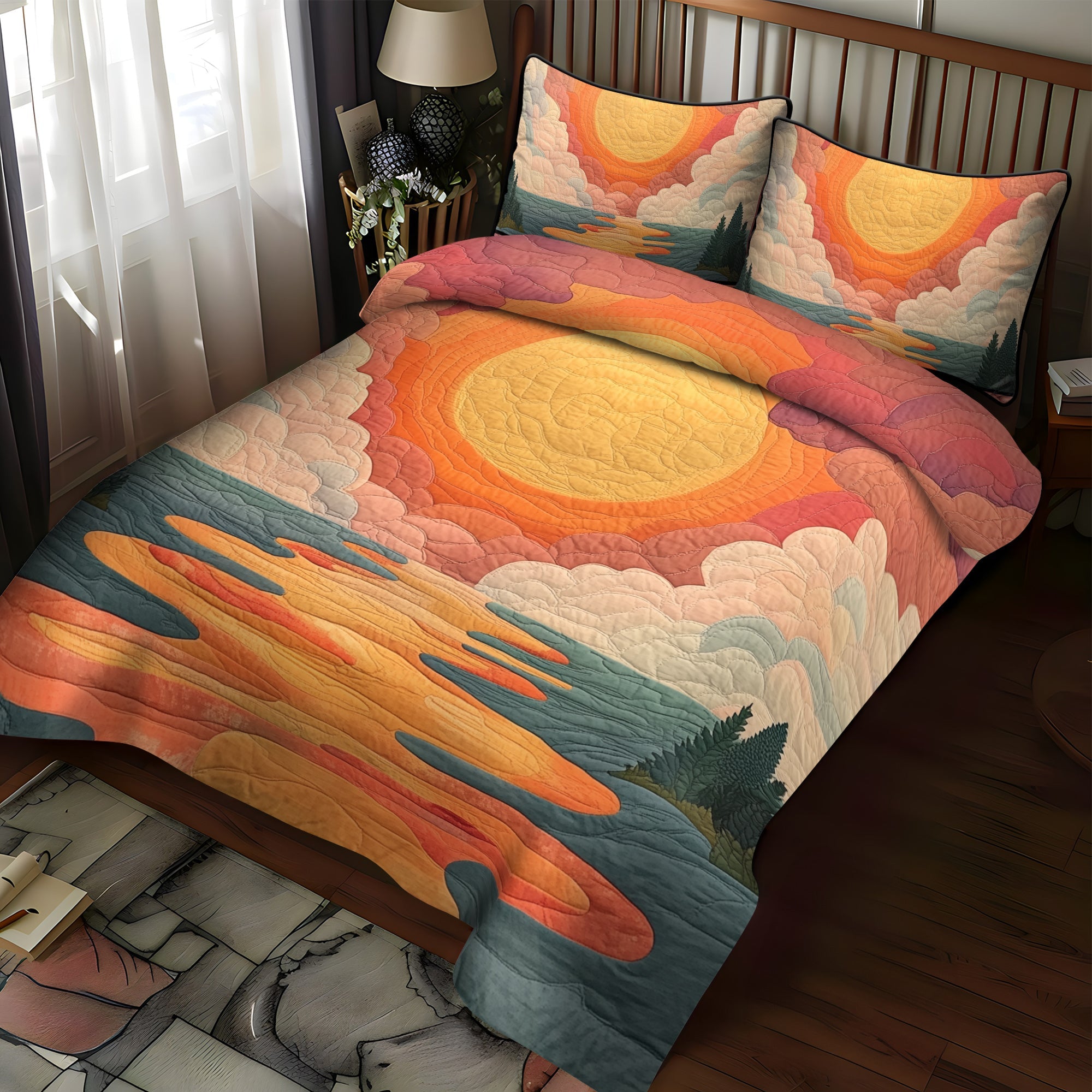 Radiant Skies 3-Piece Quilted Bedding Set NCU0VL777