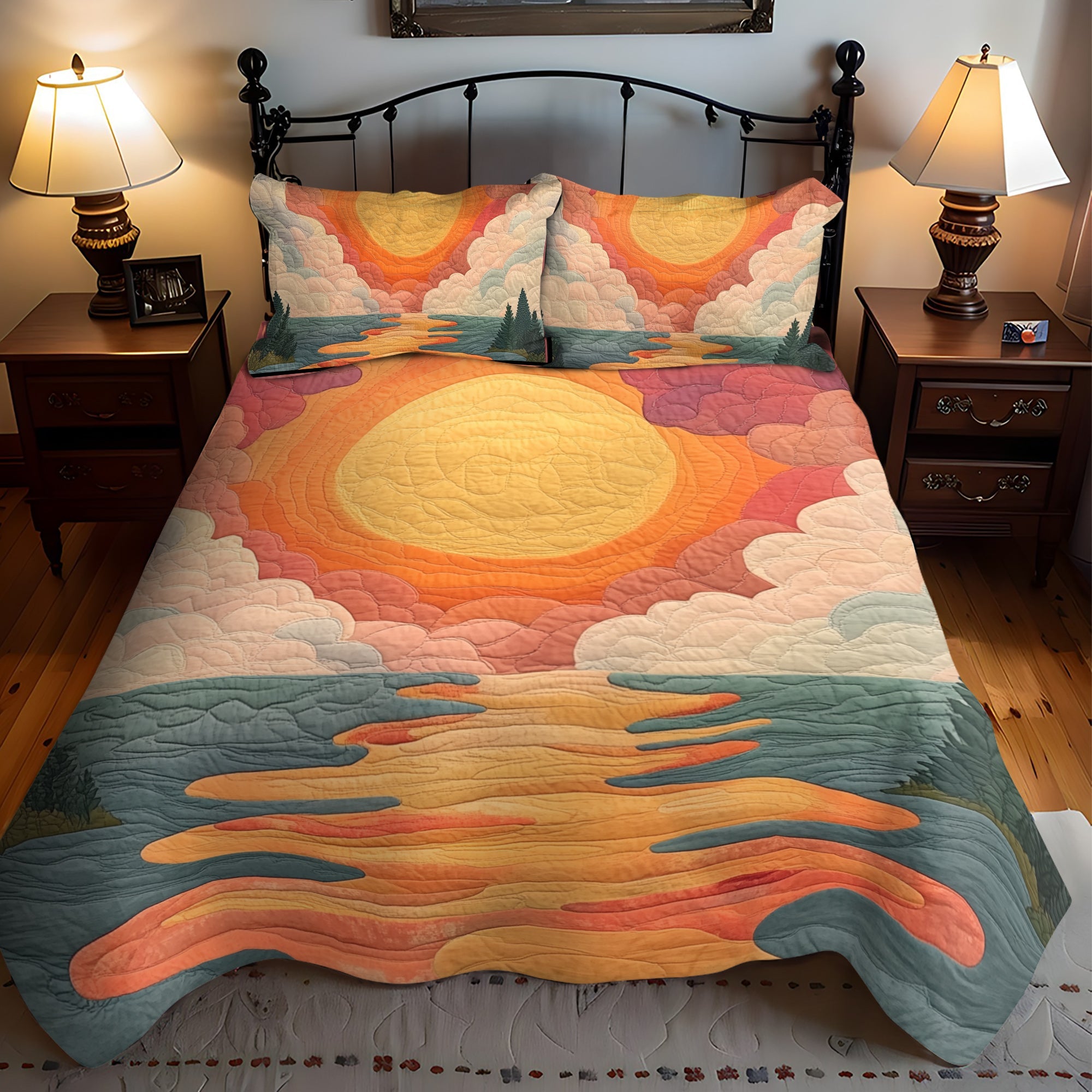 Radiant Skies 3-Piece Quilted Bedding Set NCU0VL777
